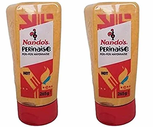 Nando's Peri Peri gorący majonez | opakowanie 2 x 265 g | sos kanapkowy pikantny dip wyciskany