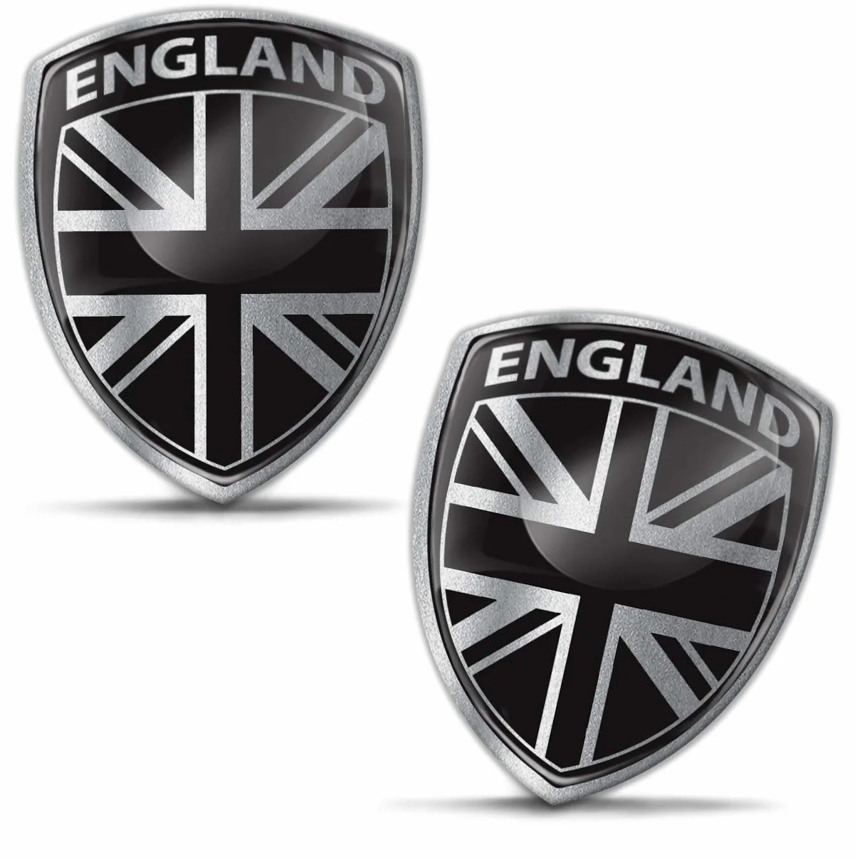 Biomar Labs 2 x wypukłe silikonowe naklejki 3D Union Jack flaga Wielka Brytania samochód kask motocyklowy