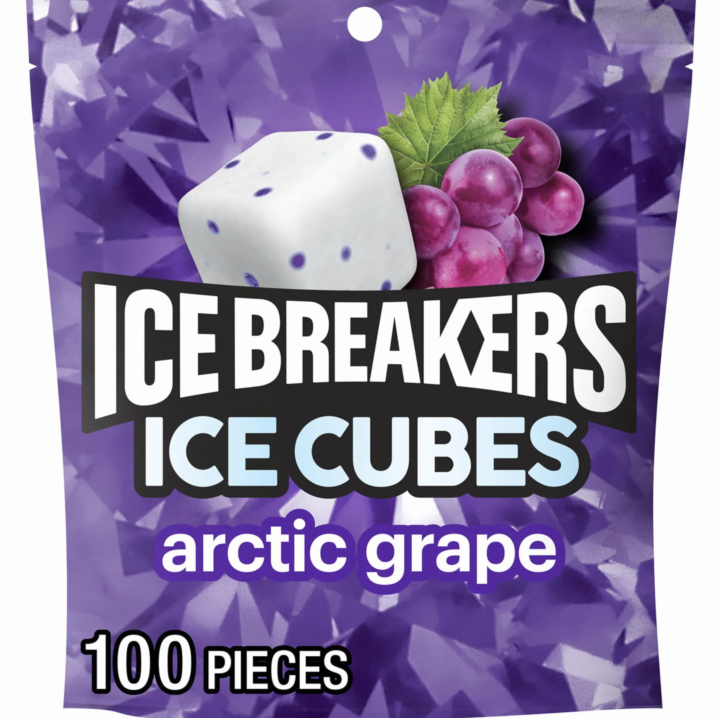 ICE BREAKERS Ice Cubes Arctic Grape Sugar Free Chewing Gum, 8.11 oz (100 Pieces)