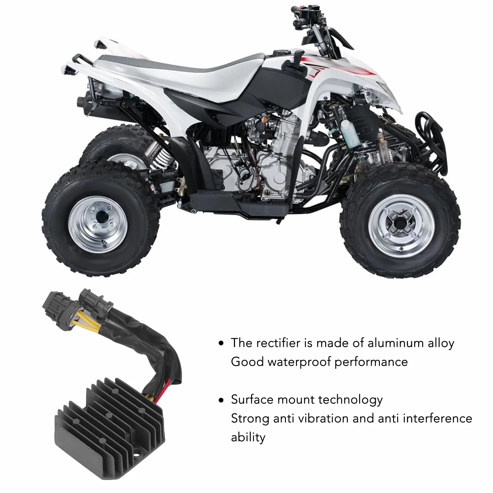 Regulator Napięcia, 12V Regulator Napięcia Motocykla ze Stopu Aluminium Wysokiej Wydajności Zamiennik dla Aeon CROSSLAND 350