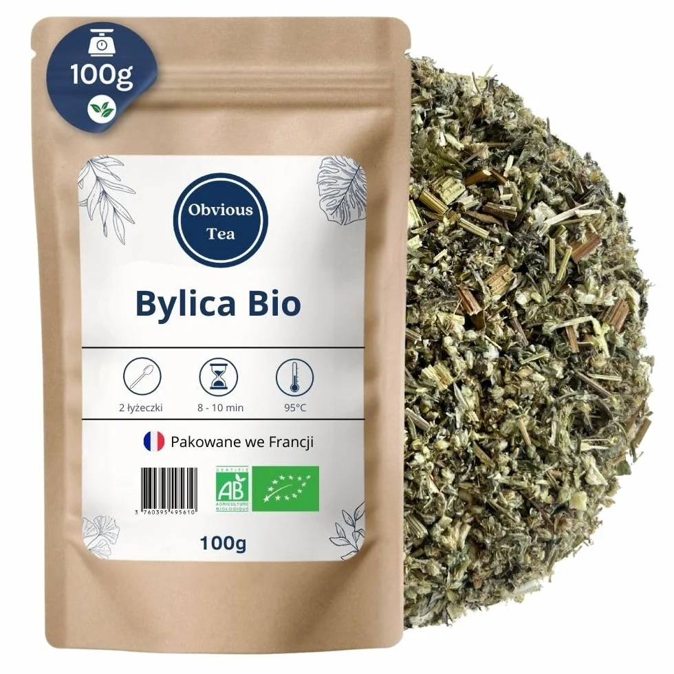Luźne liście i łodygi bylicy pospolitej – herbata ziołowa i wspomagająca trawienie – Artemisia Vulgaris L. – uprawa ekologiczna – pakowana we Francji – torebka 100 g (50 filiżanek)