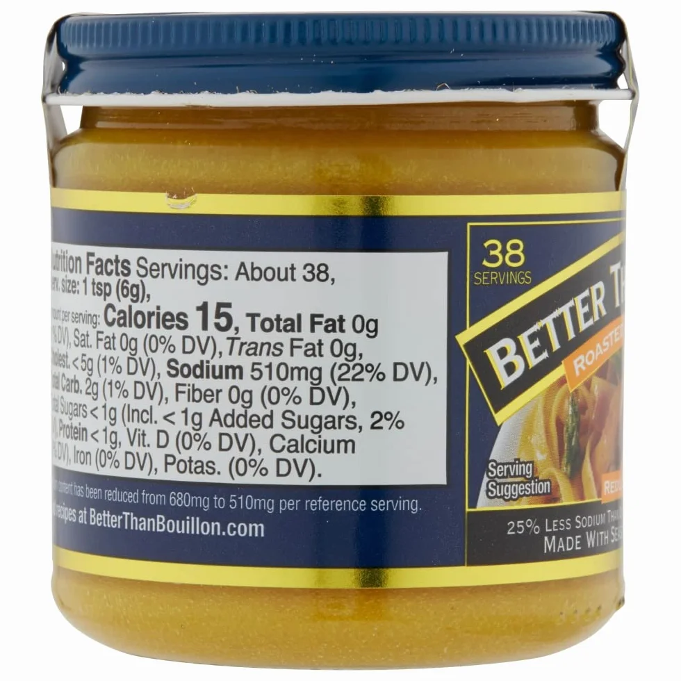 Better Than Bouillon Reduced Sodium Roasted Chicken Base 8 oz Jar