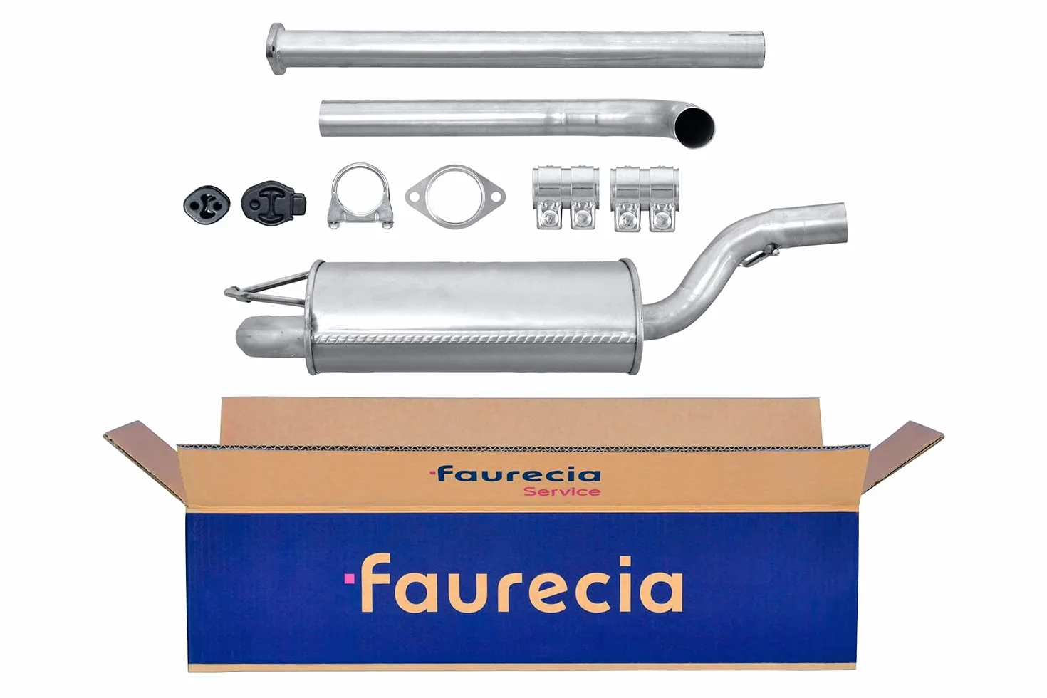 HELLA 8LC 366 024-201 Tłumik środkowy - Easy2Fit® Kit - w środku - trzyczęściowy - Komplet z elementami do montażu