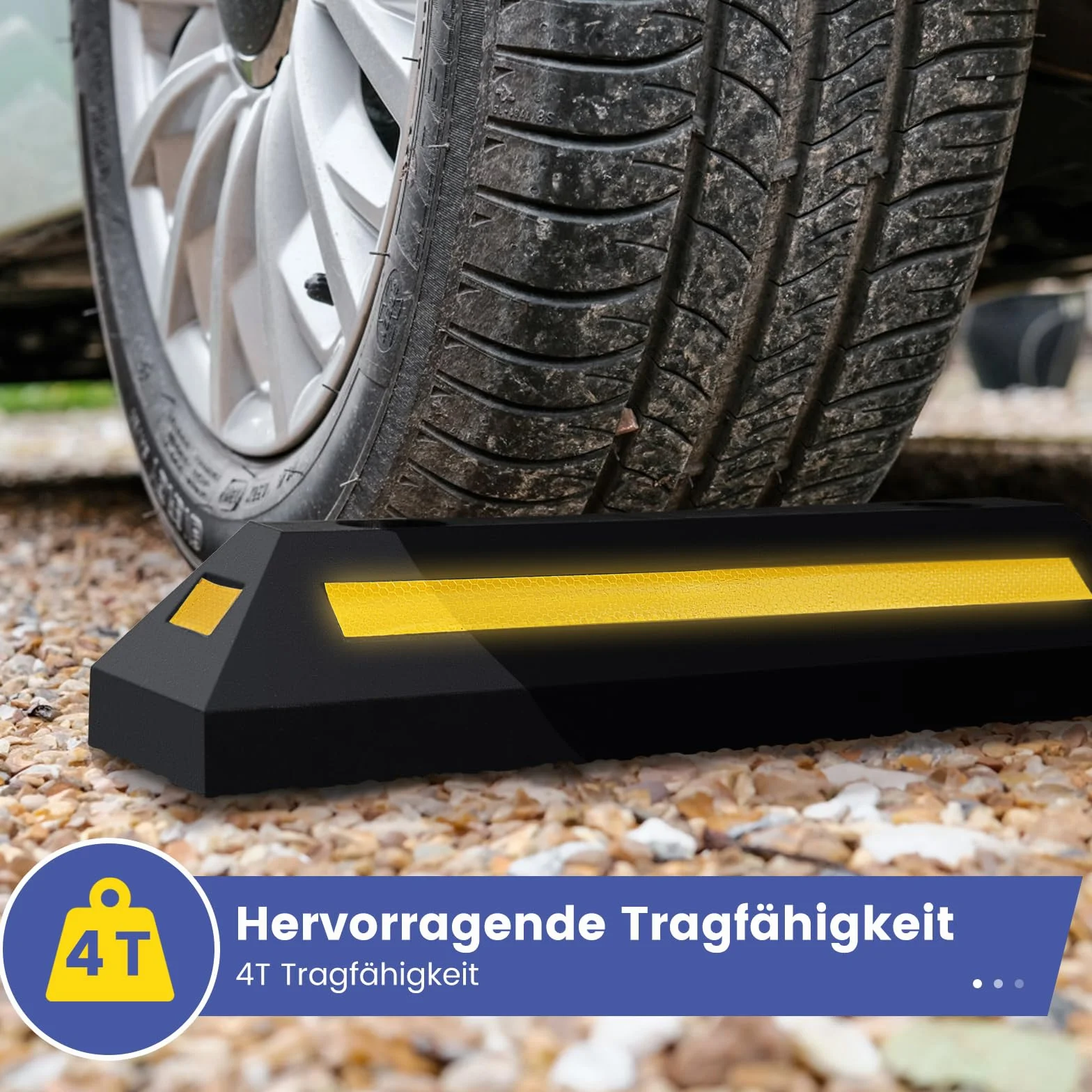 COSTWAY 2-częściowy gumowy stoper do kół ogranicznik parkowania, ogranicznik miejsca parkingowego, stoper garażowy, ochrona przed wjechaniem do garażu, parkingu