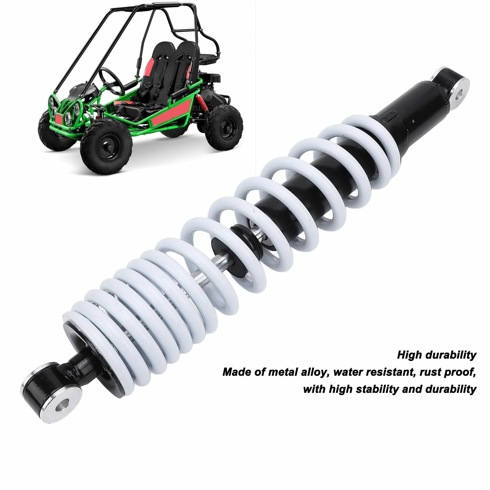 KIMISS Amortyzator 410mm ATV Motocykl Gokart Skuter, sprężyna 10mm, wytrzymały zawieszenie dla terenowych pojazdów