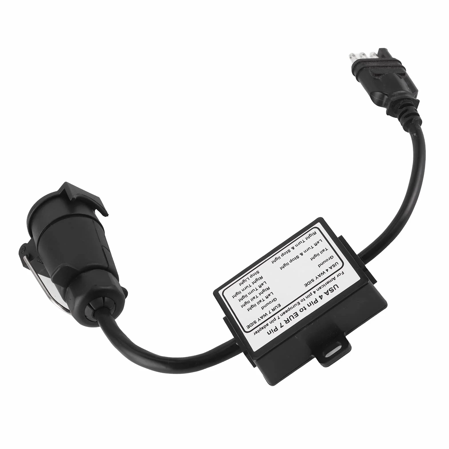 Przewód z wtyczką Przyczepy, Złącze Przyczepy Konwerter światła USA 4-pinowy na EUR 7-pinowy Adapter Stop/rozdzielanie Sygnału Hamowania