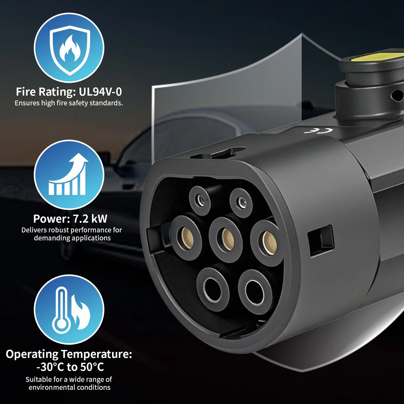 Adapter EV typu 2 do typu 1 - 32 A wysokiej jakości kabel do ładowania EV, adapter do ładowarki samochodowej, typ 2 do typu 1 EV + adapter do pojazdu elektrycznego, kabel do ładowania, ładowarka