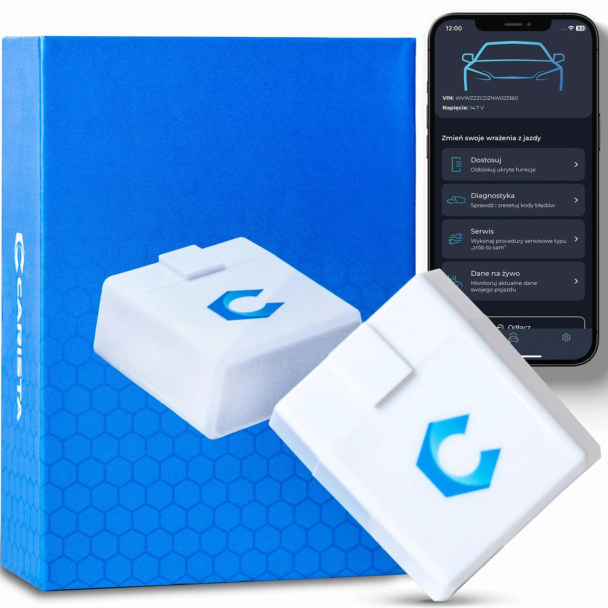 Carista OBD – Skaner Bluetooth: Diagnostyka, personalizacje, narzędzia serwisowe i dane na żywo dla pojazdów (Wymagana subskrypcja)