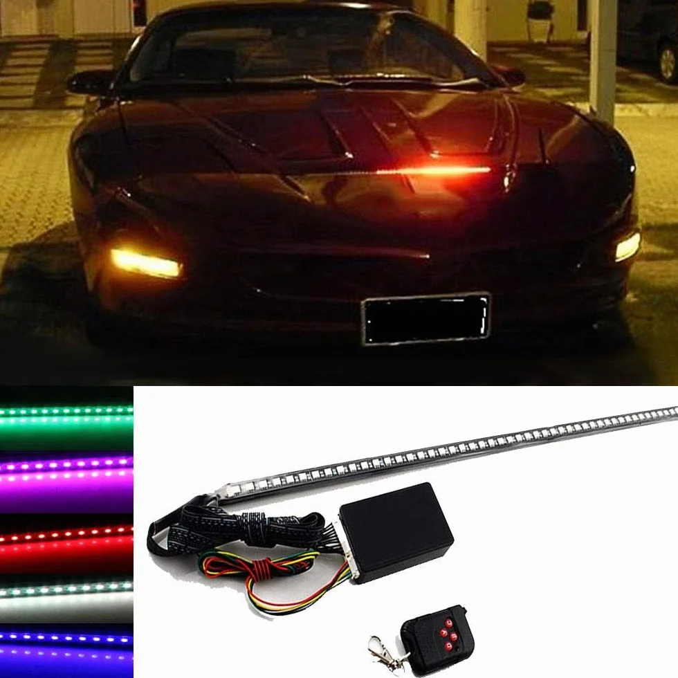 Akcesoria samochodowe 22"7-Color DC 12 V 48 LED Skaner RGB Flash Car SUV Motorcycle Strobe Knight Rider Kit Light PVC