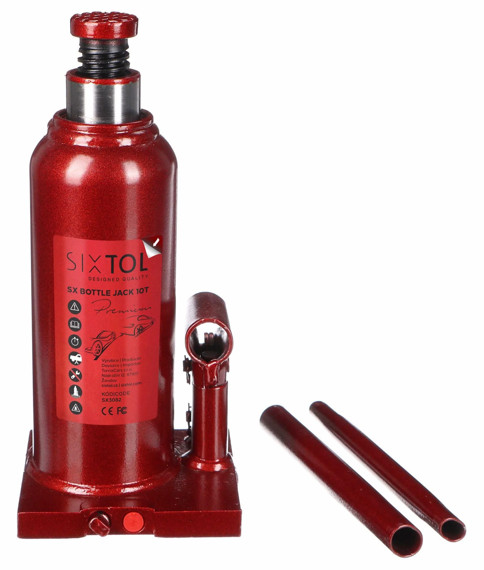 SX BOTTLE JACK PREMIUM 10T | Podnośnik hydrauliczny typu „butelka” | 10 ton | Profesjonalny | Stalowy