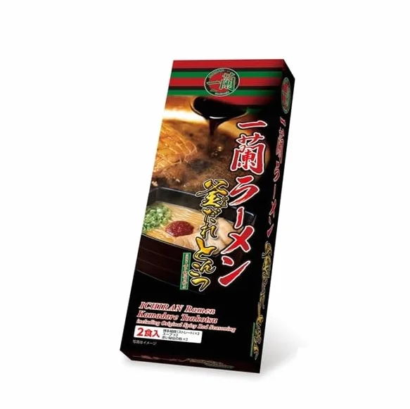 Ichiran Hakata straight noodle Kamadare premium tonkotsu soup Ramen with special secret red dry sauce 2 meals