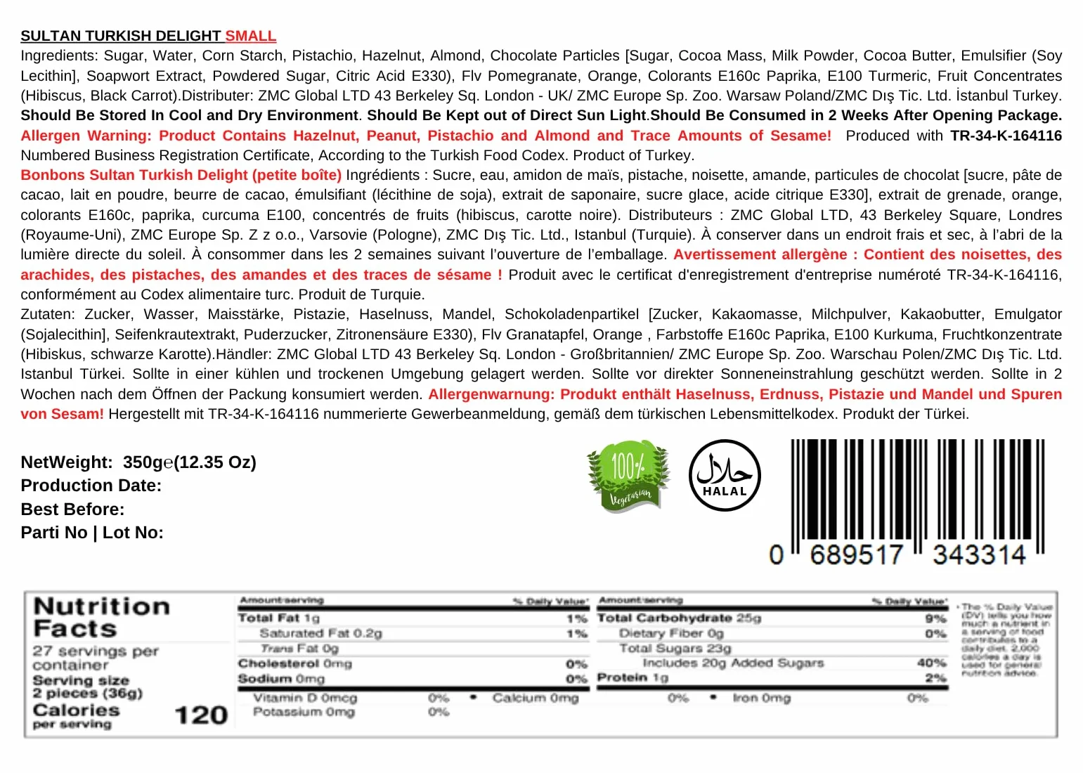 Luksusowe pudełko na prezenty z pistacji sułtanskiej tureckiej rozkoszy, prezenty noworoczne, świąteczne słodkie przysmaki, prezent z przekąskami dla mężczyzn, kobiet, urodziny, małe kosze na prezenty 350gr - MUGHE GOURMET