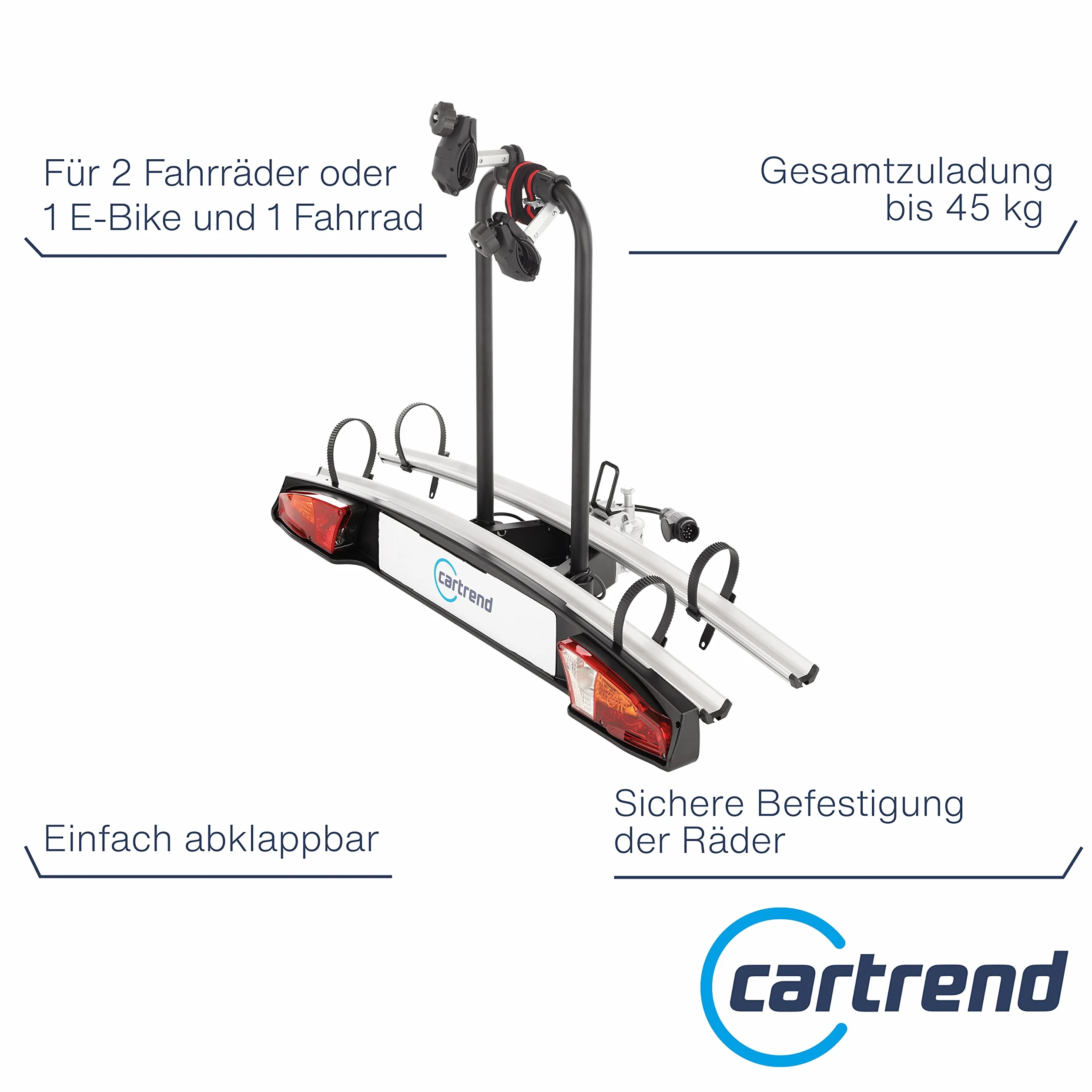 Cartrend Bagażnik rowerowy aluminiowy Active 2-rowerowy czarno-srebrny