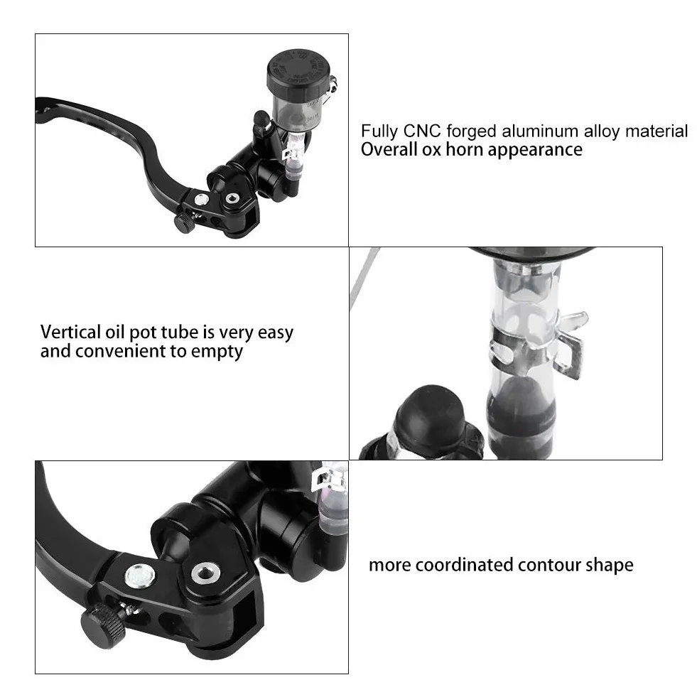 CNC Motorcycle Straight Push Brake Pump - Cylindry hamulcowe (prawe) Opcjonalna hydrauliczna pompa sprzęgła Stra (czarna)