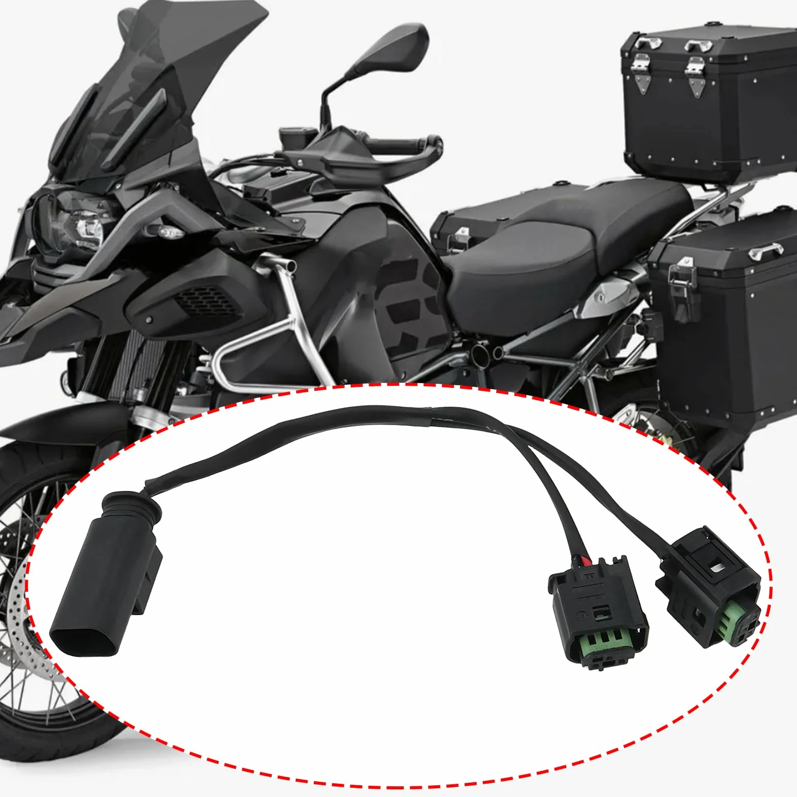 OTOTEC Kabel adaptera AUX 12 V do motocykli Y kompatybilny z BMW R1200GS R1250GS podgrzewane uchwyty nawigacja satelitarna GPS 20 cm