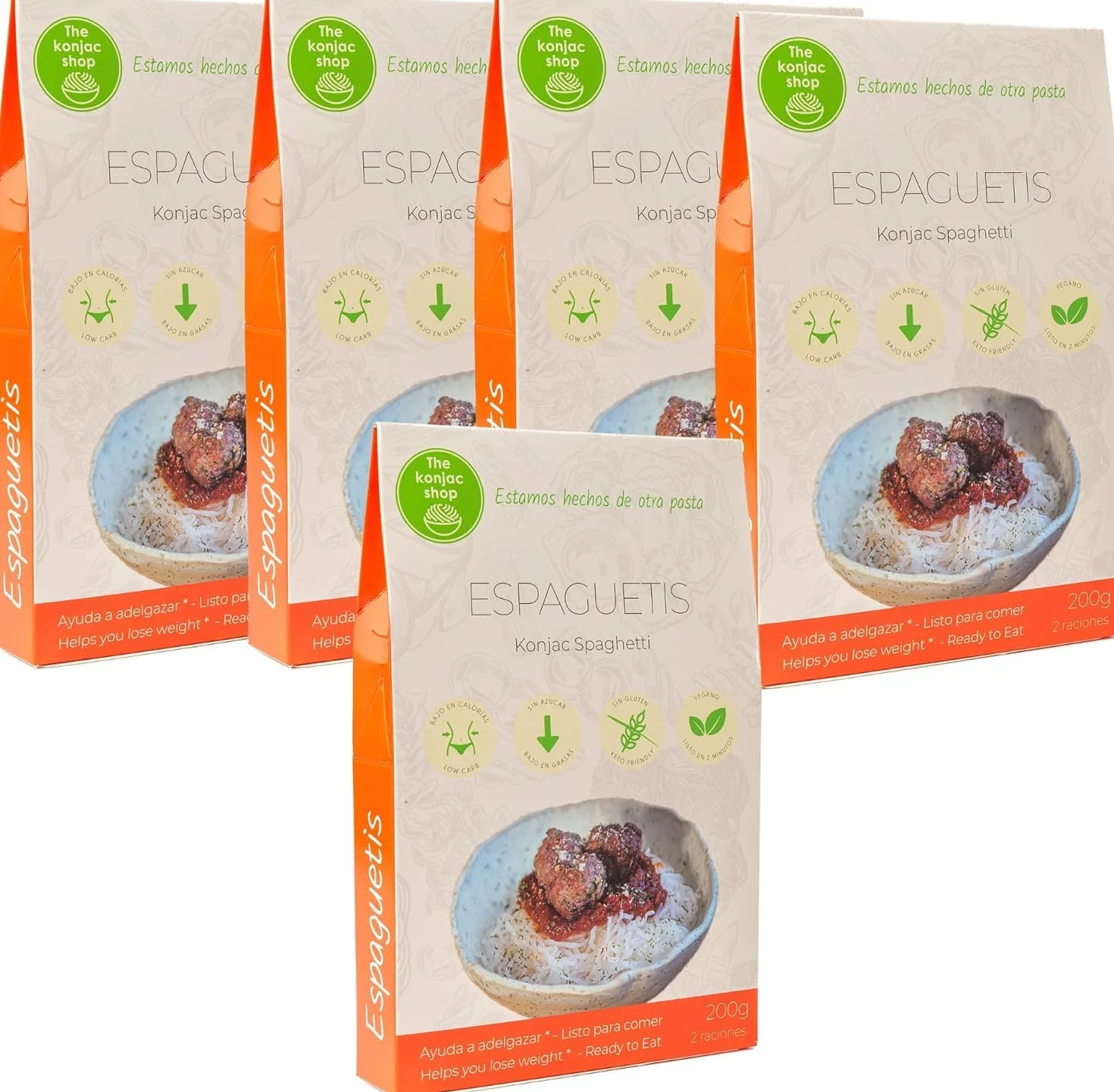 Makaron Shirataki Konjac Spaghetti 200g Bezglutenowy Wegański Opakowanie 5 sztuk