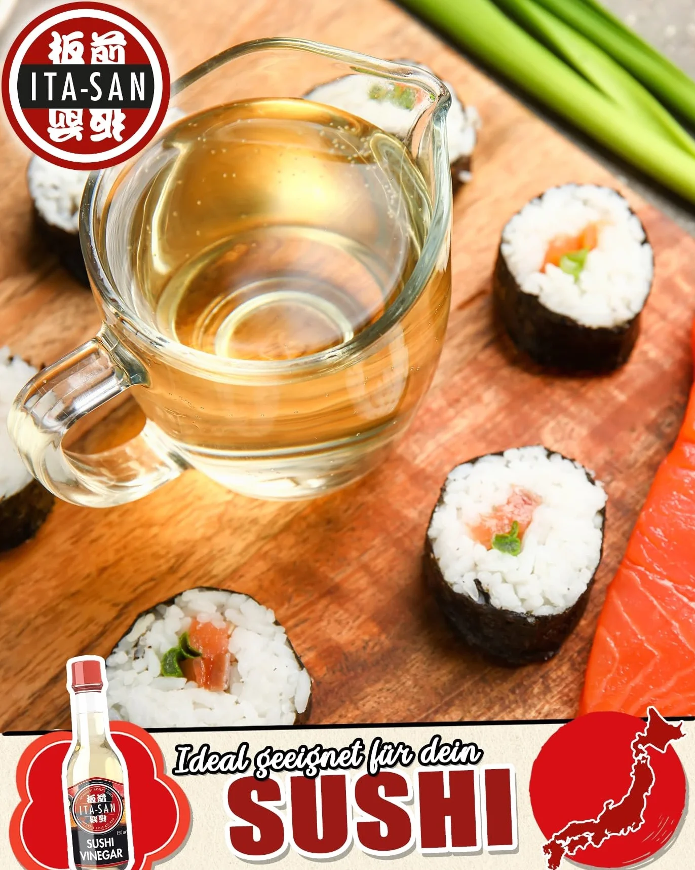 ITA-SAN ocet do sushi 6 x 150 ml słodki kwaśny wegański bezglutenowy