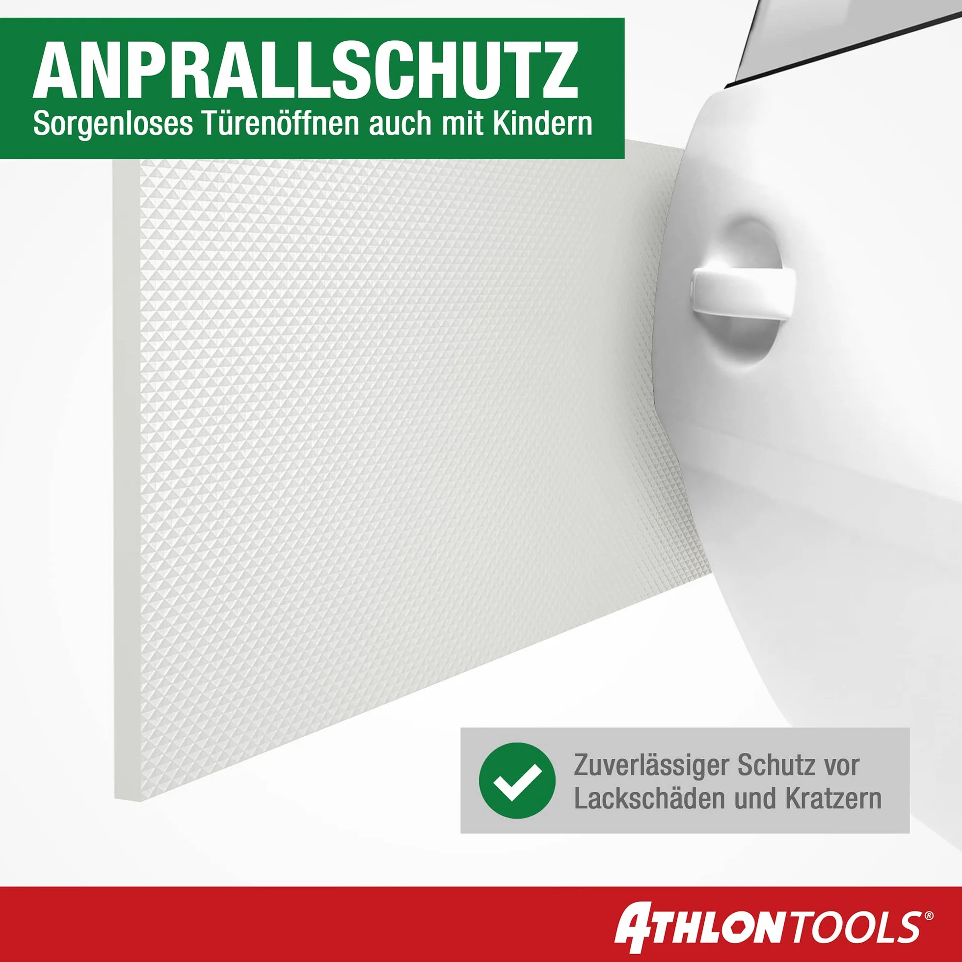 Athlon Tools Folia ochronna na ścianę garażową wysokiej jakości o długości 2 m, ekstra gruba ochrona krawędzi drzwi samochodu, samoprzylepna, wodoodporna, zestaw 2 sztuk