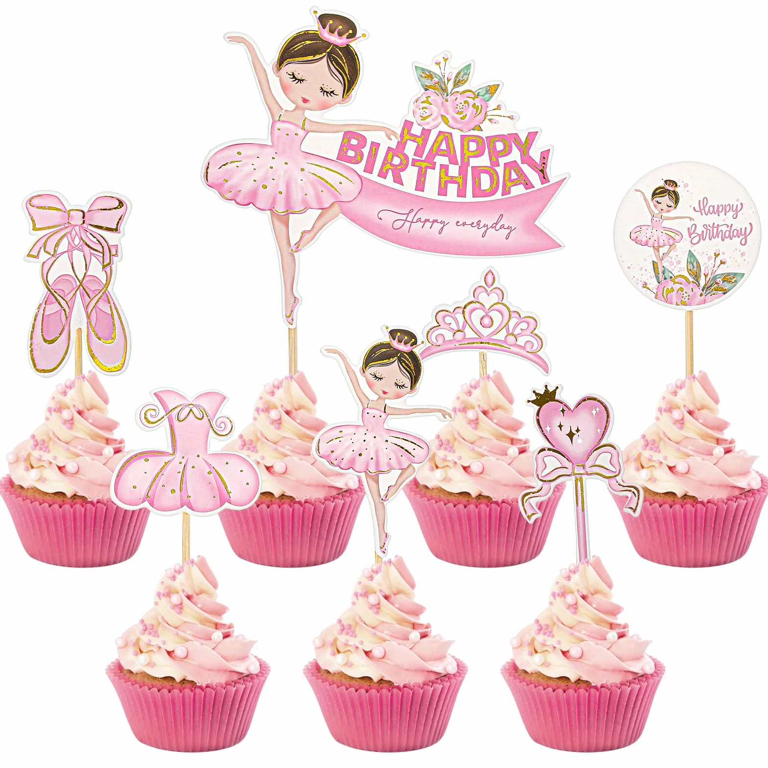 28 sztuk baleriny, toppery na tort, balerina, babeczki, baleriny, dekoracje na przyjęcie urodzinowe, artykuły na balet, na baby shower, urodziny, przyjęcie, dekoracje na tort, 28 szt