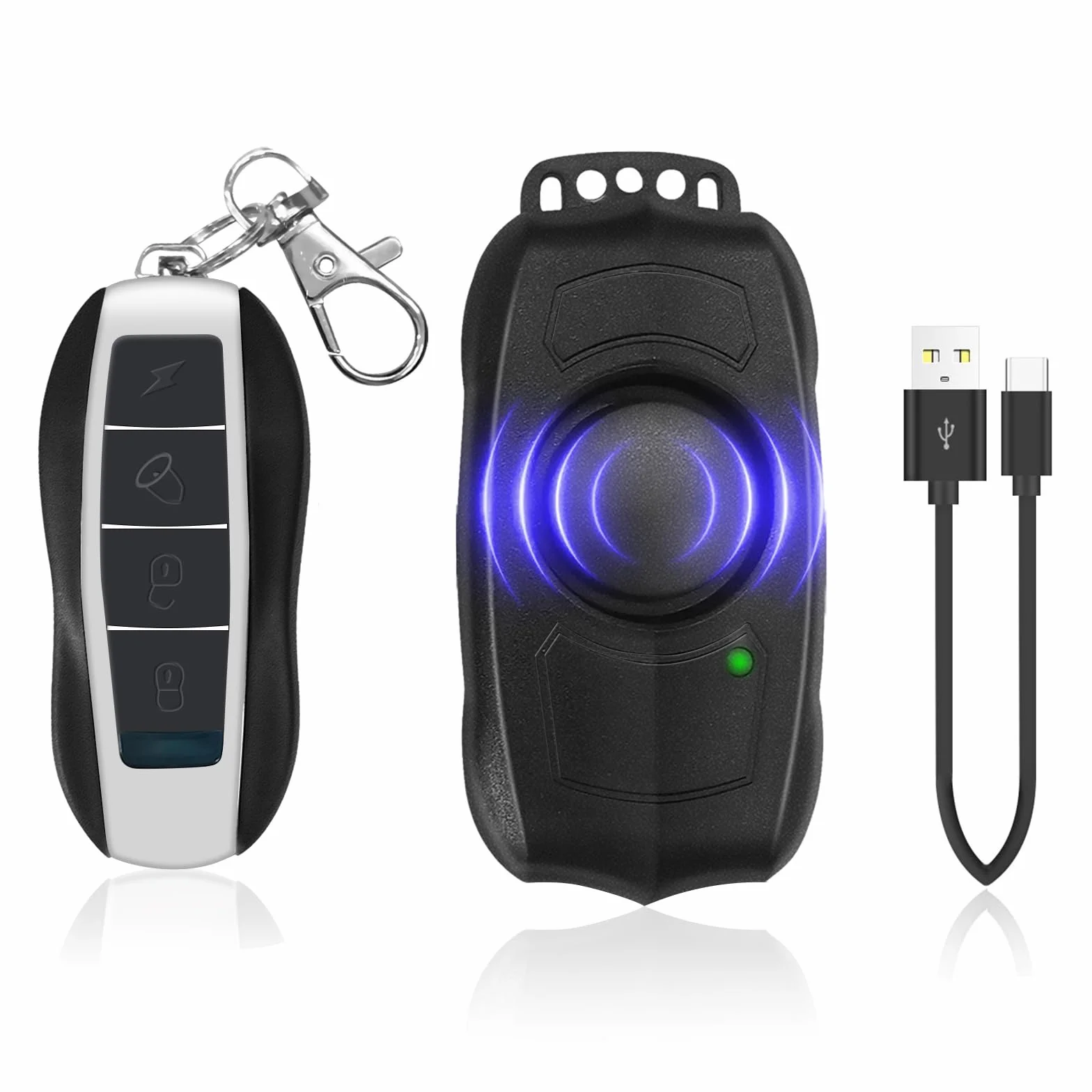 Alarm rowerowy z pilotem zdalnego sterowania, ładowany przez USB, wodoszczelny, antykradzieżowy, czujnik ruchu, alarm rowerowy, skuter elektryczny, motocykl, super głośny dźwięk 120 dB