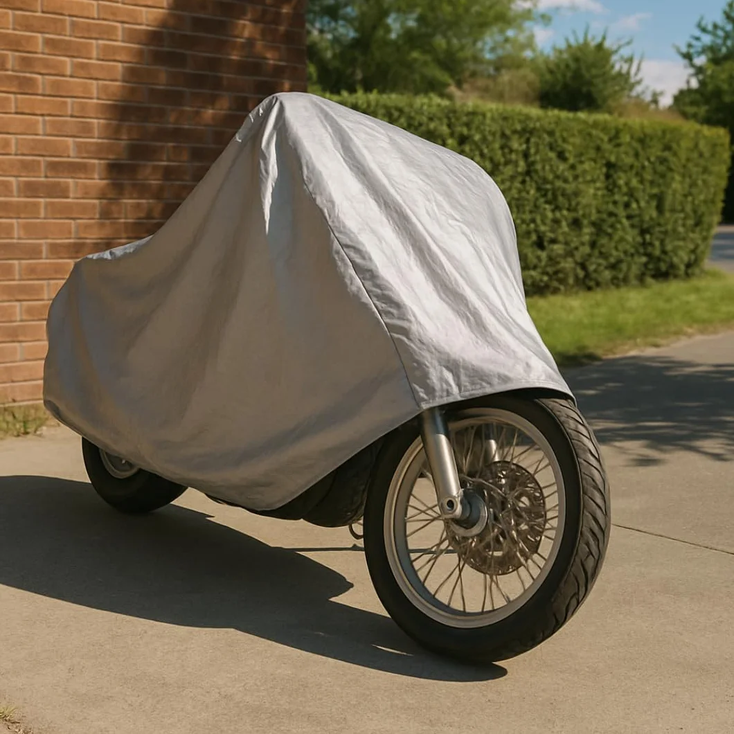 PARENCE. Wodoodporny pokrowiec na motocykl i rower 205x125 cm Ochrona UV aluminiowy z zapięciem na rzep