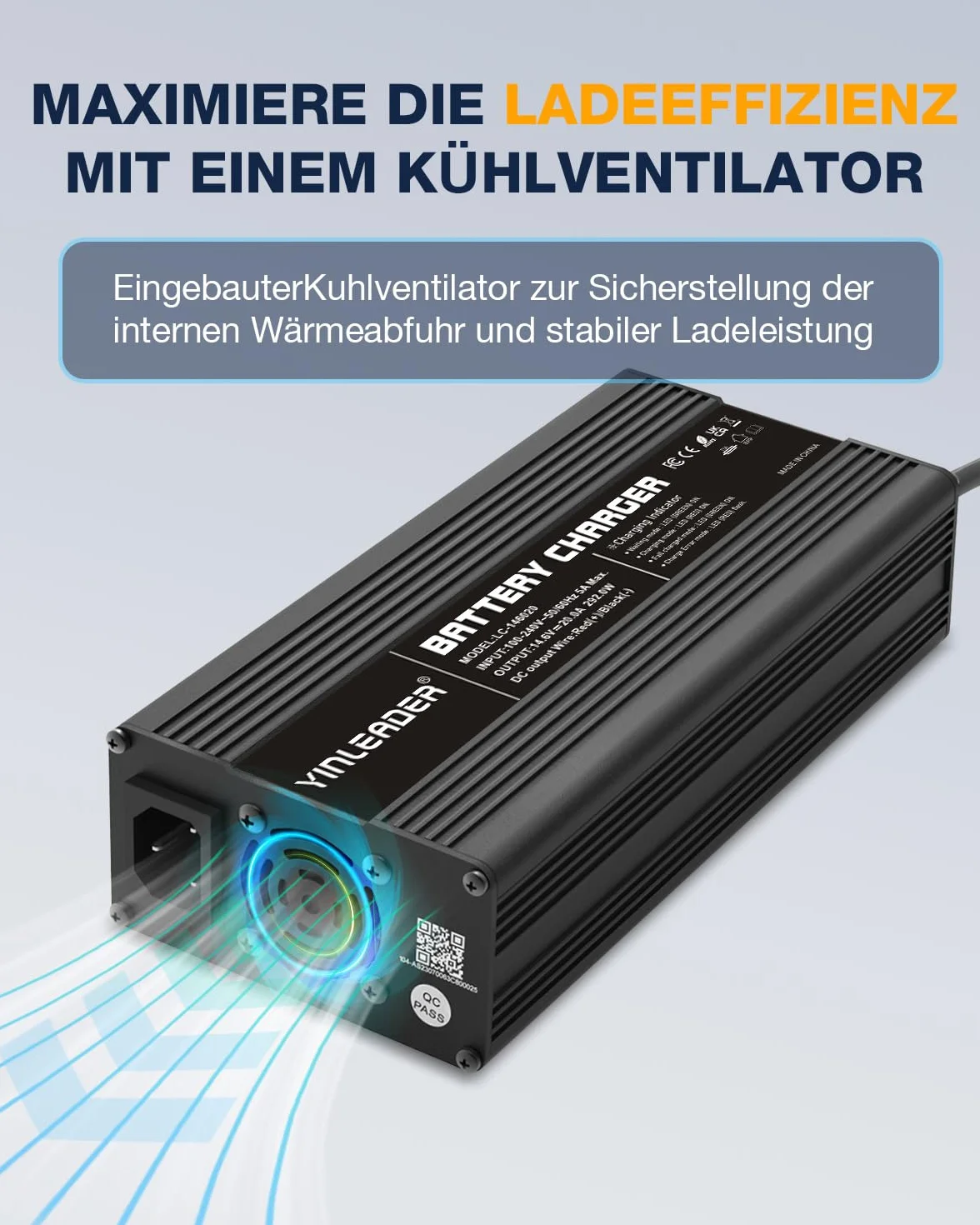 LiFePO4 ładowarka do akumulatora samochodowego 20 A, 12 V, w pełni automatyczna, inteligentna, ochrona wielokrotna, kompaktowy