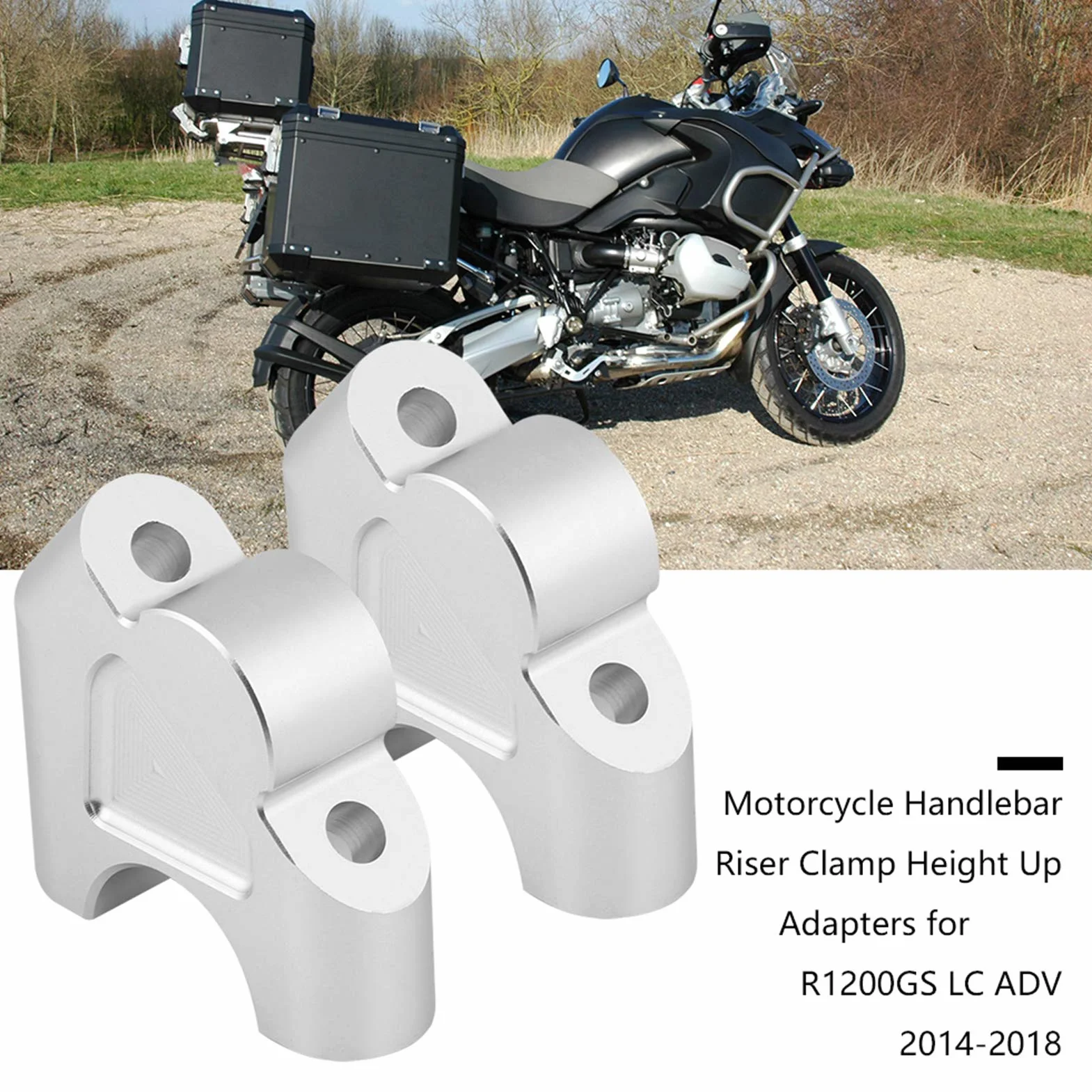 KIMISS Podnóżki podwyższające kierownicę CNC Aluminiowe for R1200GS LC ADV 14-18, regulacja wysokości, ergonomiczne