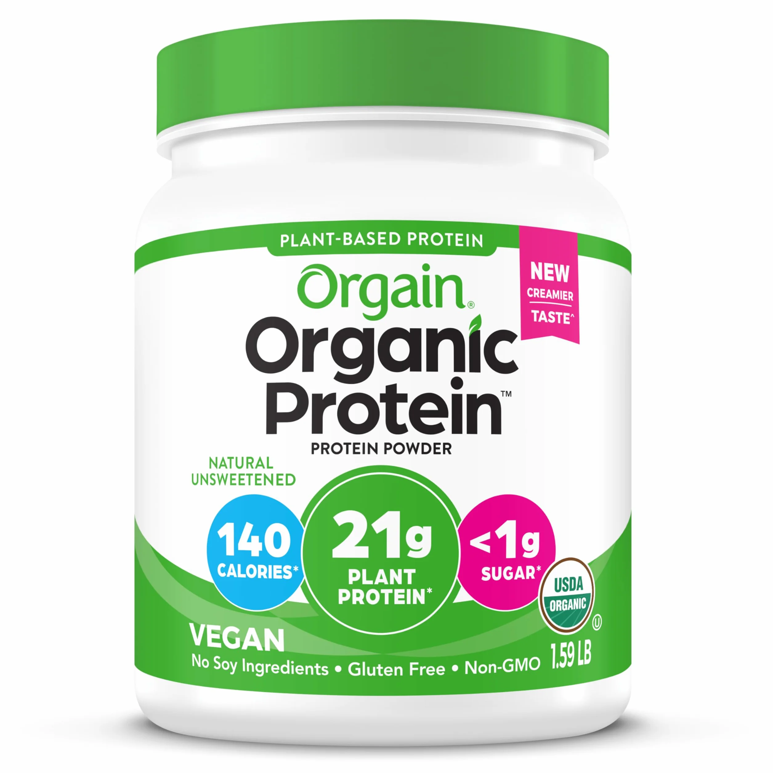 Orgain Organiczny proszek białkowy na bazie roślin, naturalny niesłodzony, 0,7 kg, 1 szt