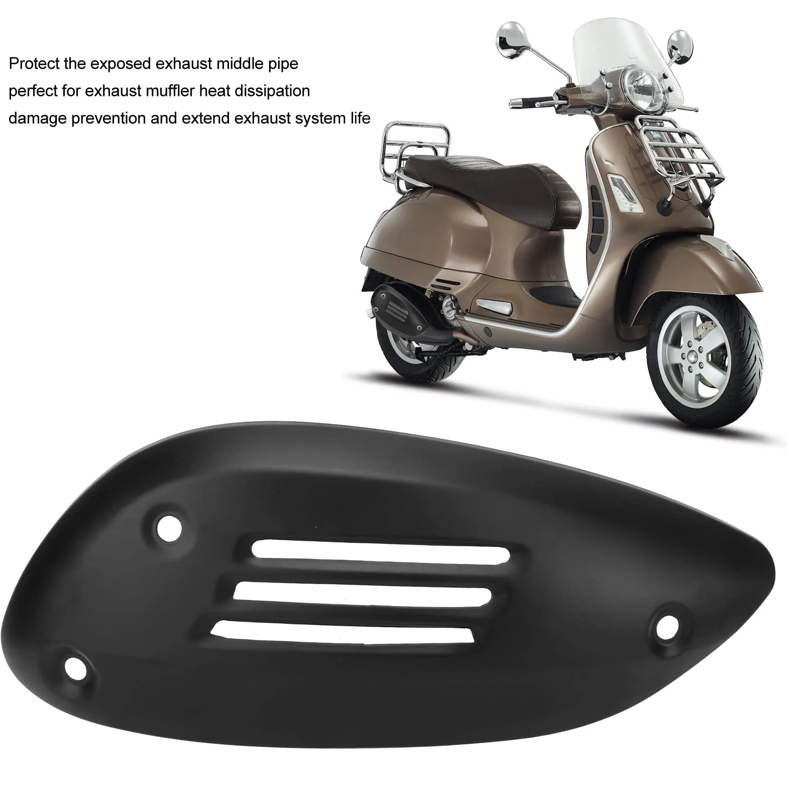 Osłona rury wydechowej dla GTS 125 250 300 GTV Osłona rury wydechowej motocykla osłona rury wydechowej ze stali nierdzewnej osłona obudowy wymiana (czarny)