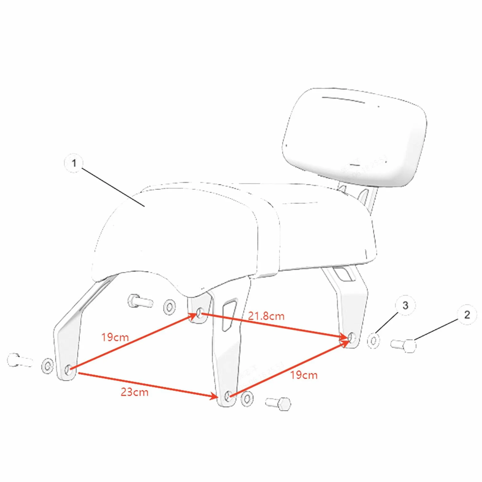 Tylne Siedzenie Pasażera Motocykla, Poduszka Siedziska Motocykla z Zestawem oparć do Wymiany Indian Bobber 2018 do 2023 (BROWN)