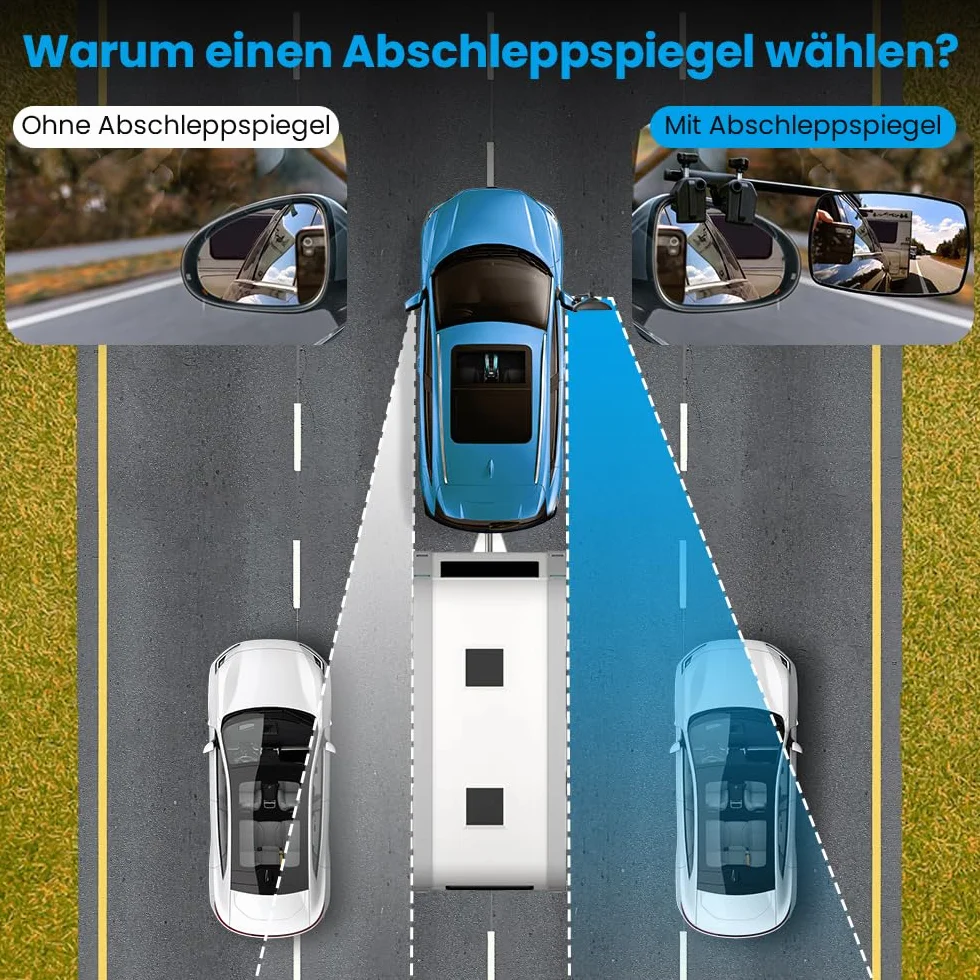 2 sztuki regulowanych dodatkowych lusterek zewnętrznych, uniwersalne, do przyczep kempingowych, samochodów osobowych, lewe i prawe (brand, product_type)