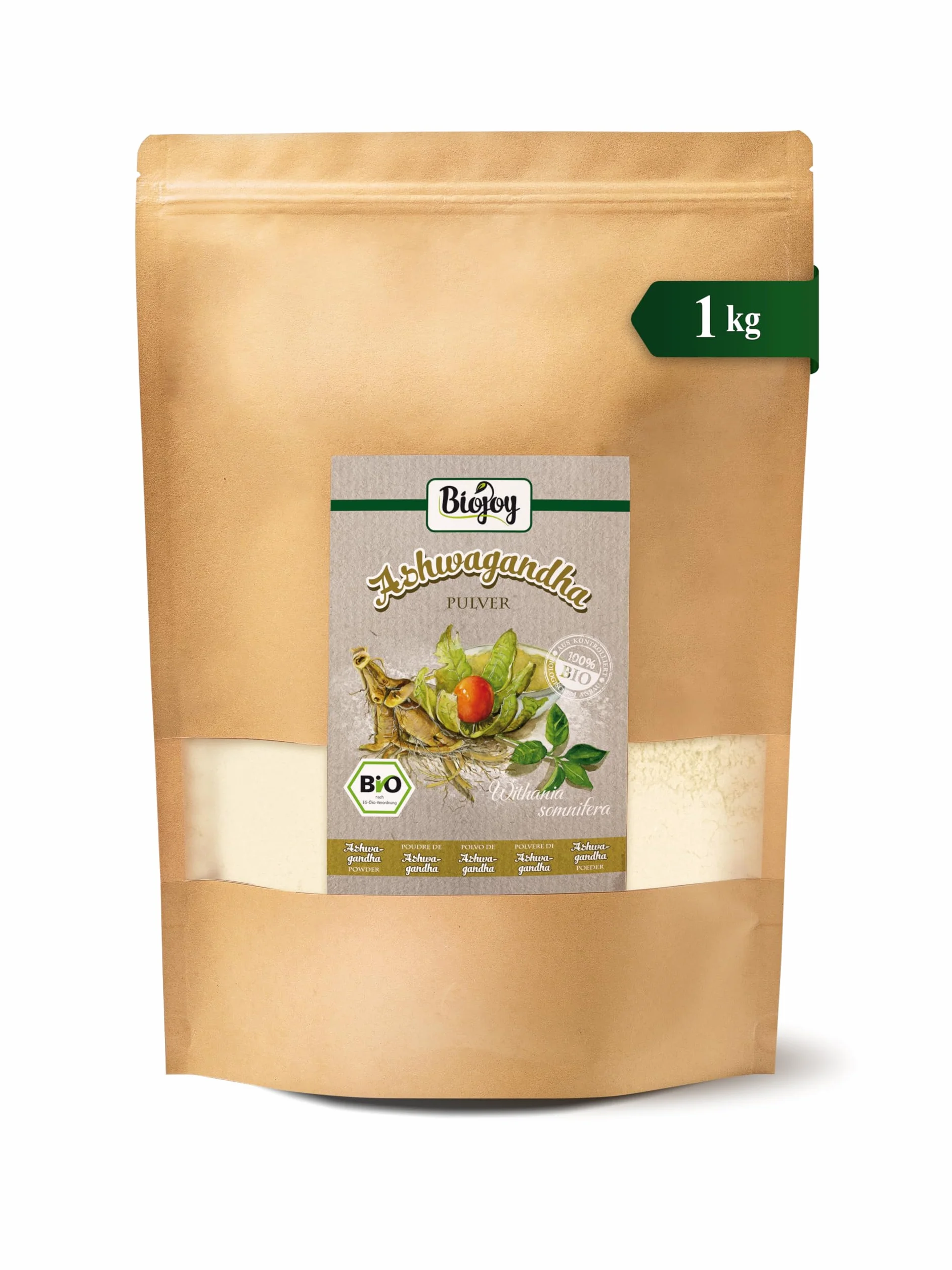Biojoy BIO-Ashwagandhy korzeń w proszku, bez dodatków (1 kg)