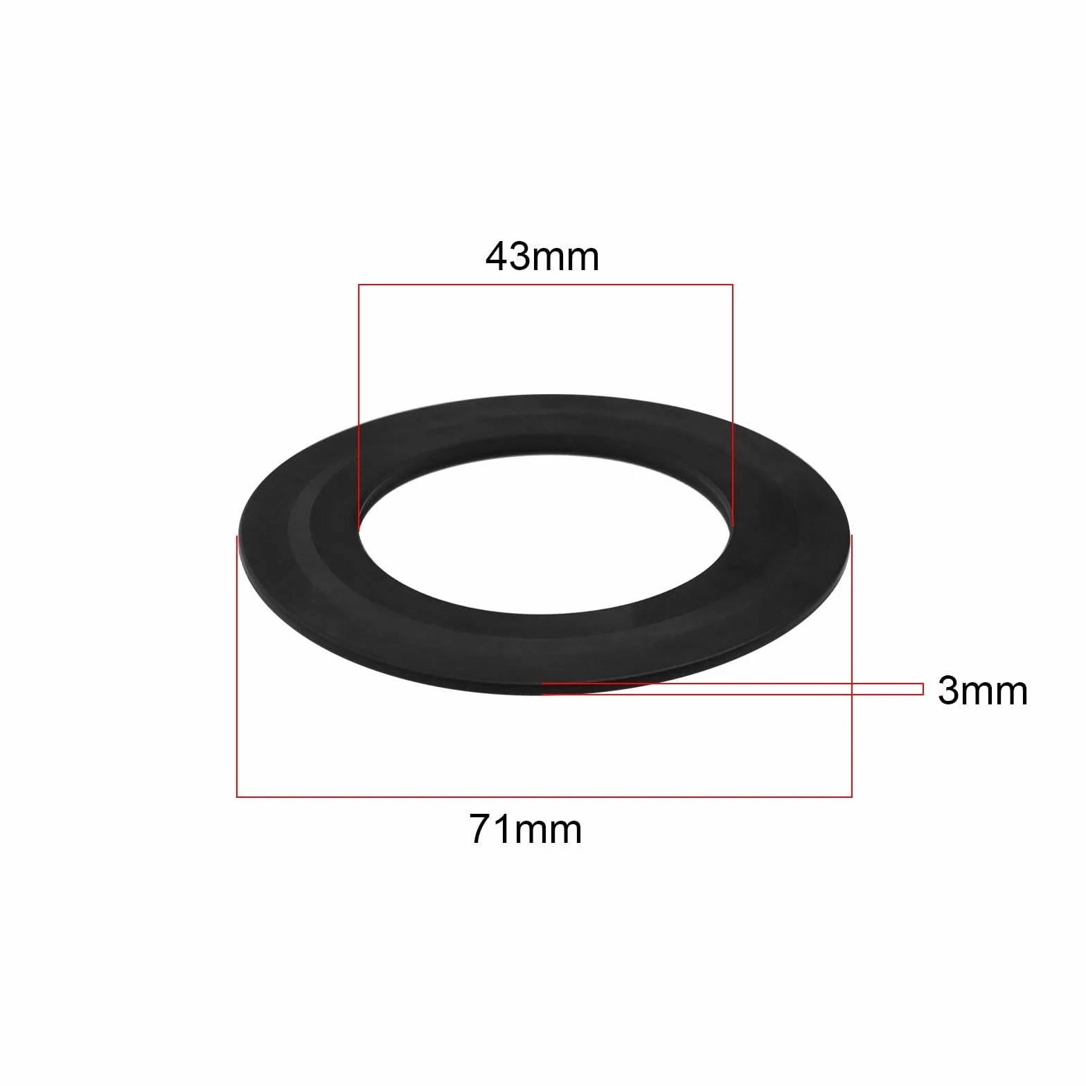 Uszczelka zaworu spłukującego do toalety 43 mm x 71 mm czarna kompatybilna z Siamp Optima 49 50