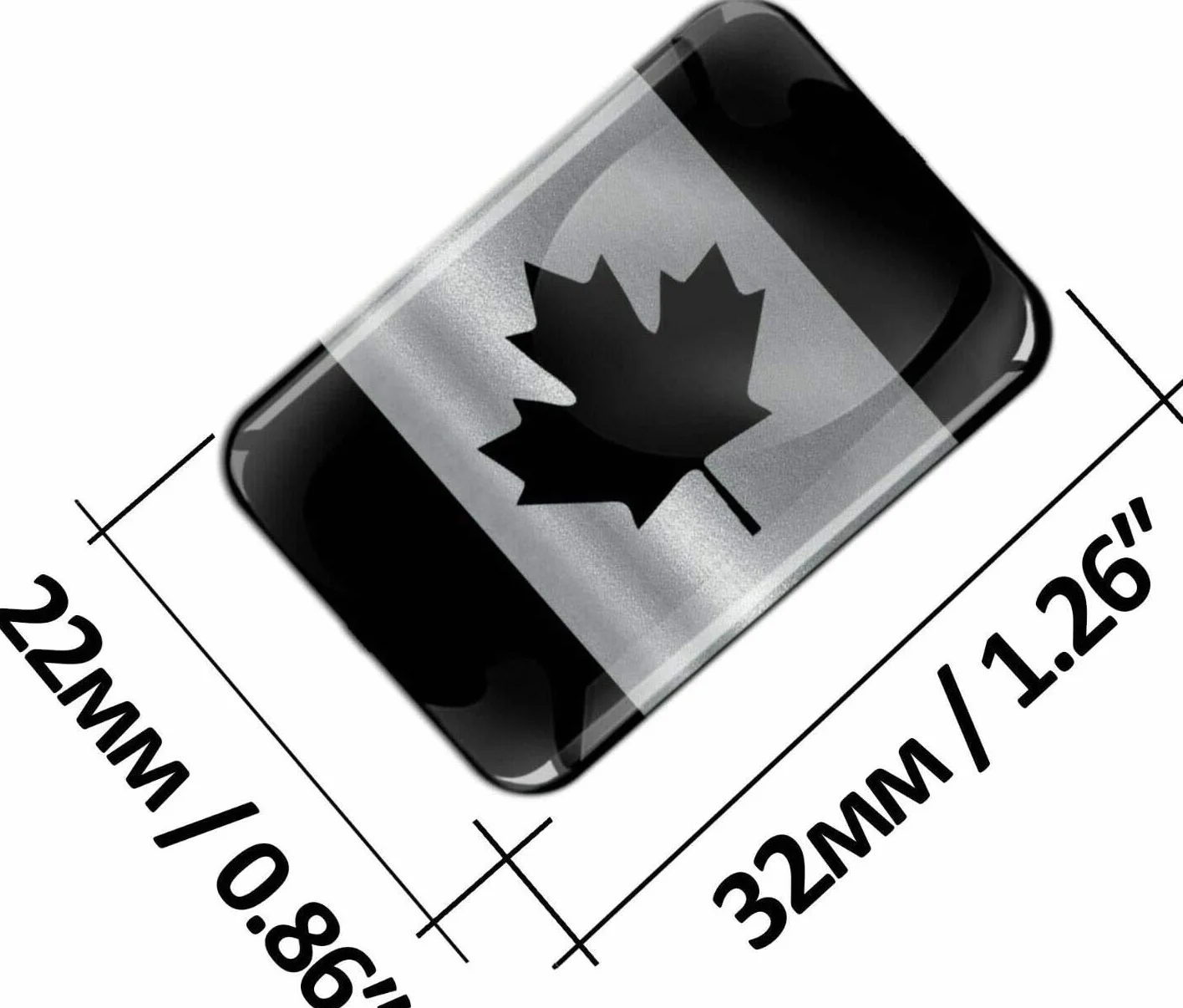 Biomar Labs® 2 x naklejka 3D żelowa silikonowa naklejka czarna srebrna liść klonu Canada Kanadyjska Kanada, flaga chorągiew naklejka na samochód F 129
