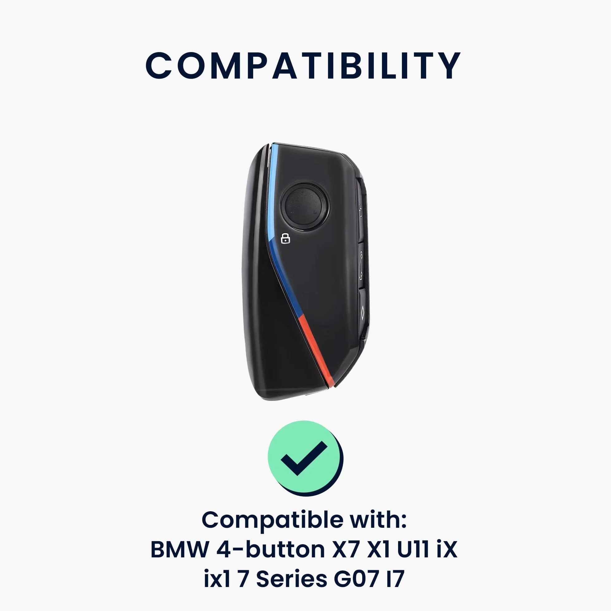 kwmobile Etui ochronne na kluczyki samochodowe, kompatybilne z BMW 4 przyciski, X7, X1, U11, iX ix1, 7, G07, I7, etui na kluczyki z silikonu, w kolorze czarno-pomarańczowym