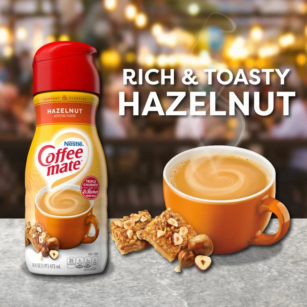 Nestle Coffee mate Hazelnut Liquid Coffee Creamer, 16 FL OZ
