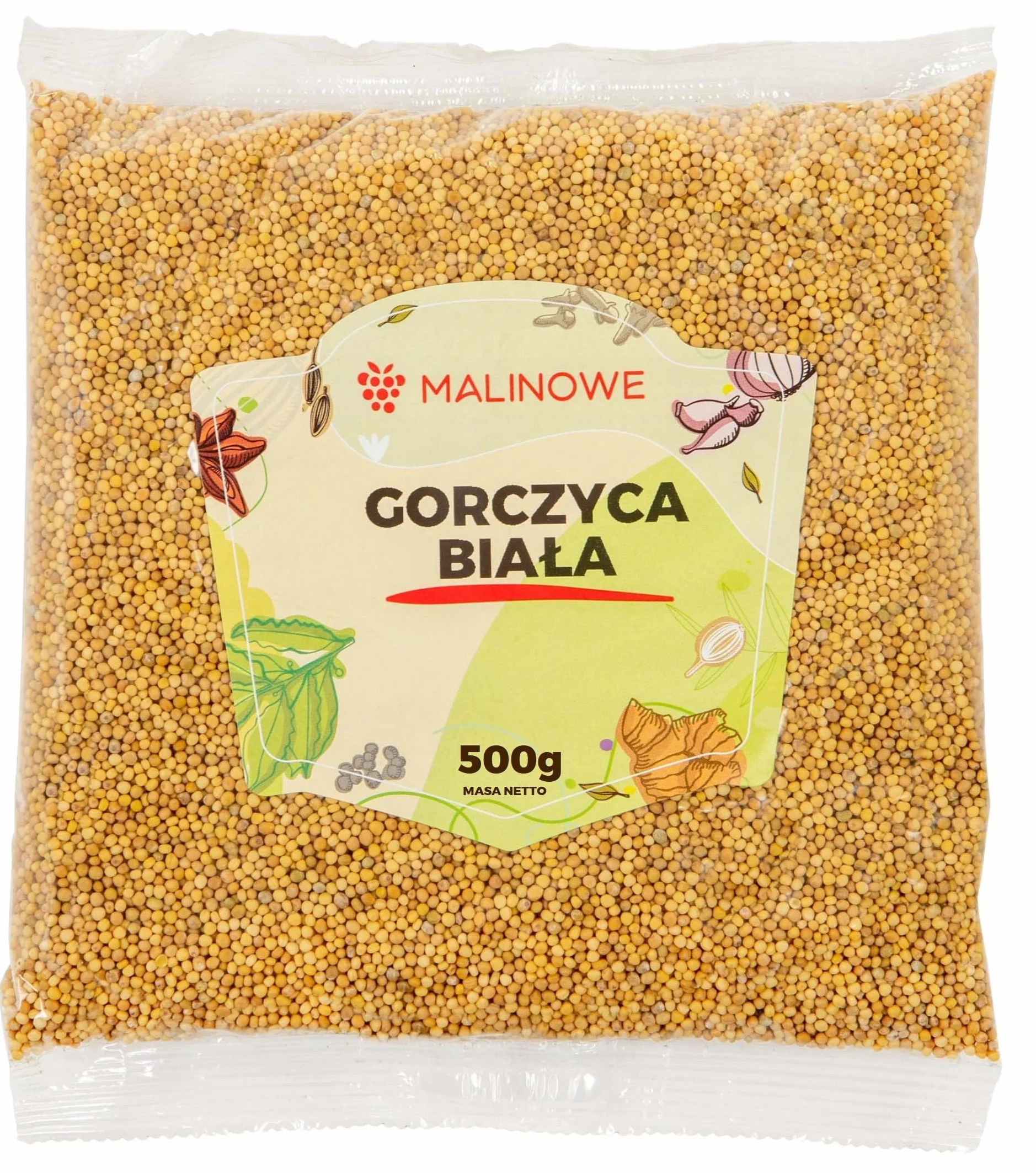 Malinowe GORCZYCA BIAŁA ZIARNO 500g Gorczyca Owoc Naturalna Premium