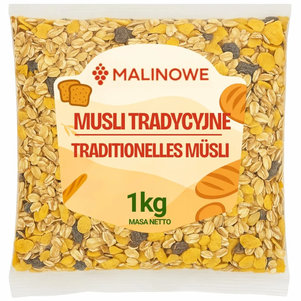 Malinowe MUSLI TRADYCYJNE 500g Z Suszonymi Owocami
