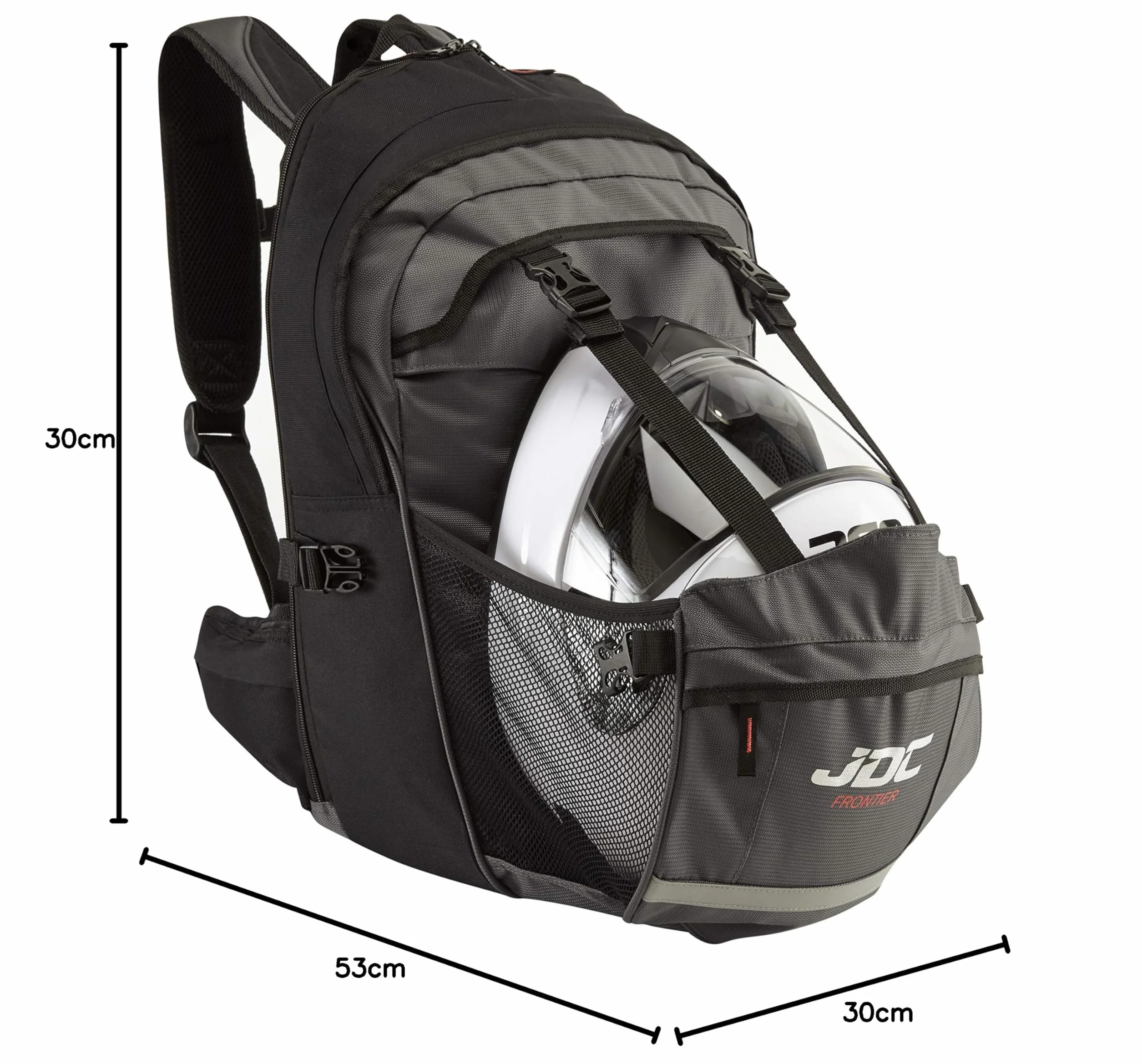 JDC Wodoodporny plecak motocyklowy z mocowaniem na kask/pojemność 24 l z możliwością rozszerzenia do 36 l - Frontier