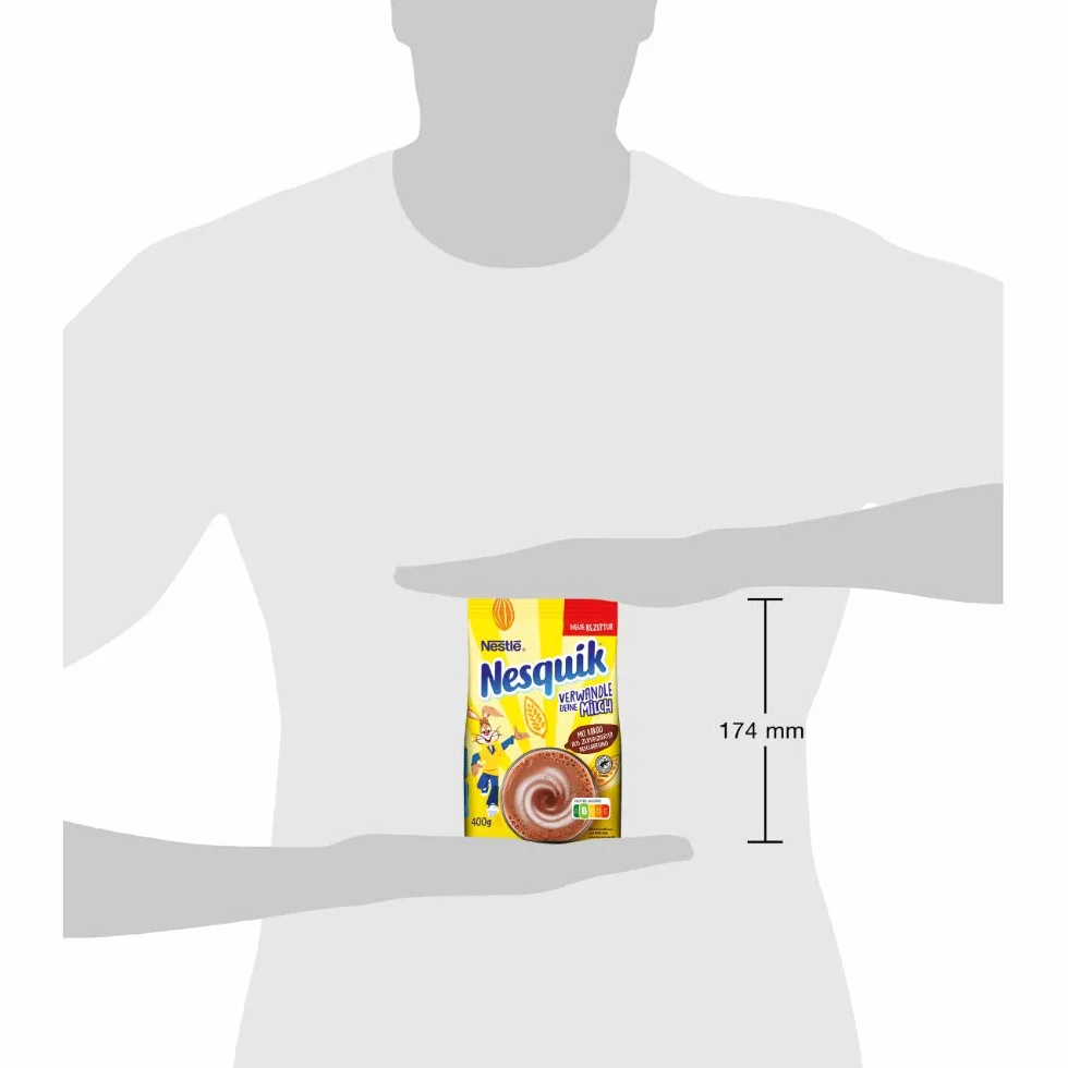 Nestlé NESQUIK proszek do napojów w mleku, z mieszanką witamin, duże opakowanie dla fanów czekolady, 1 opakowanie (1 x 400 g)