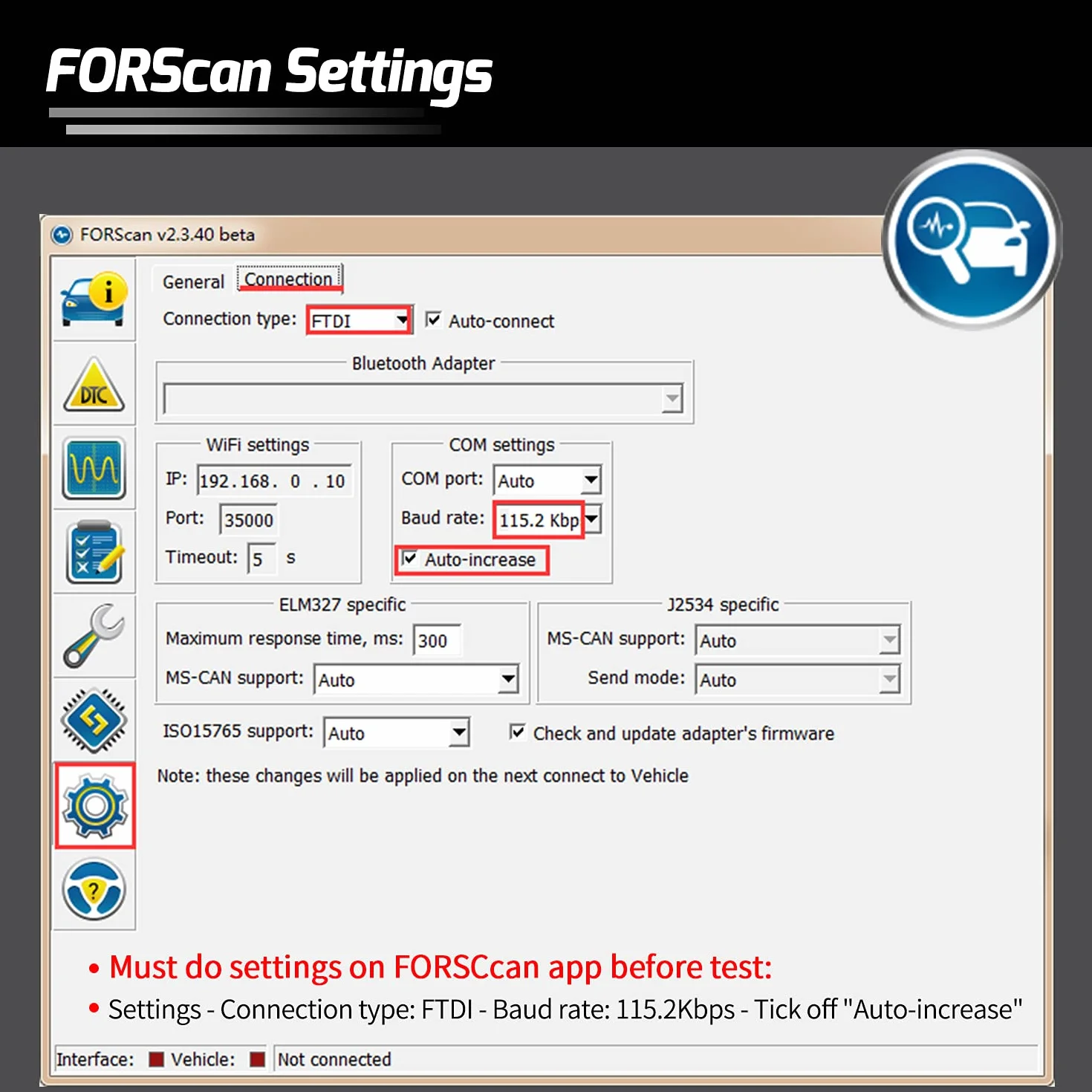 Adapter USB Vgate vLinker FS OBD2 automatyczny przełącznik HS/MS-CAN do ForScan