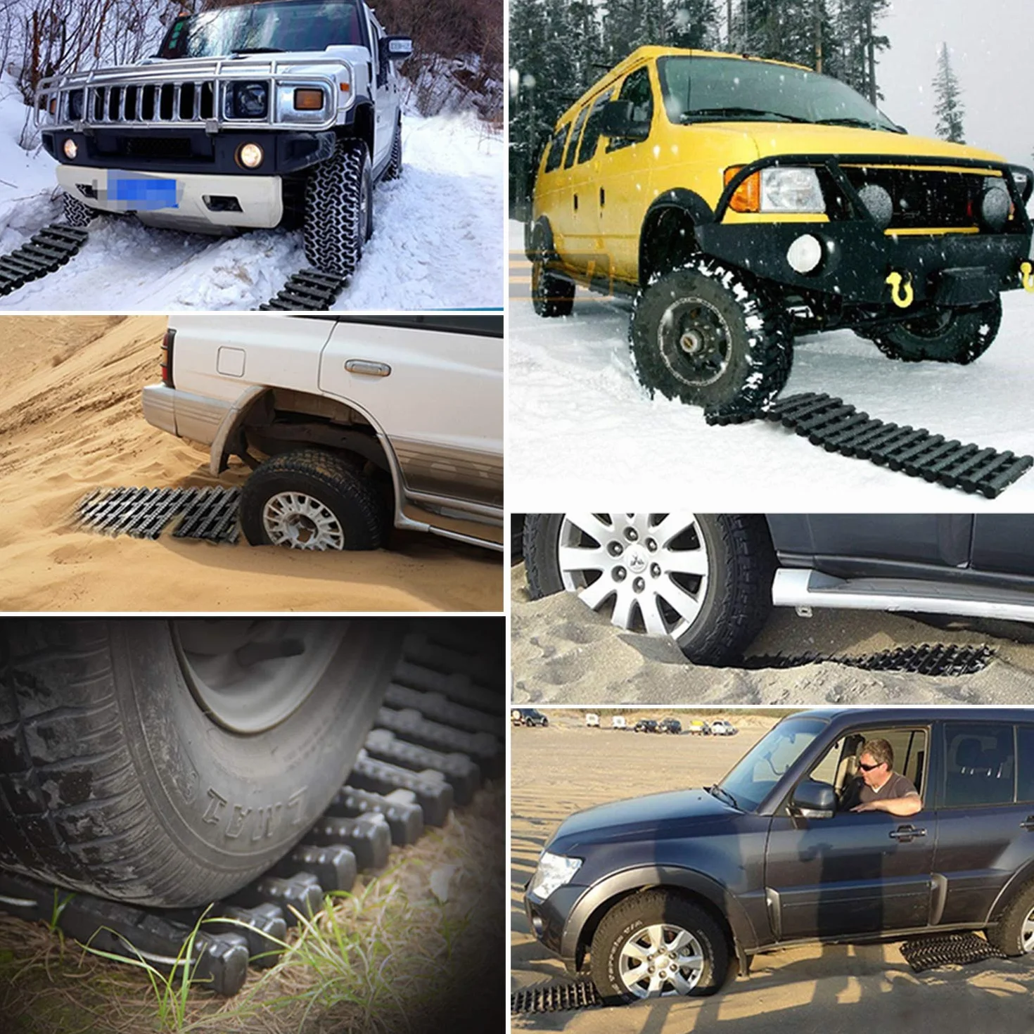 Reliancer 2 szt. mat trakcyjnych TPR 31,5" do wyciągania pojazdu, deski trakcyjne do opon, drabinka trakcyjna, pomoc awaryjna trakcji z torbą – do off-roadu, błota, śniegu, lodu i piasku