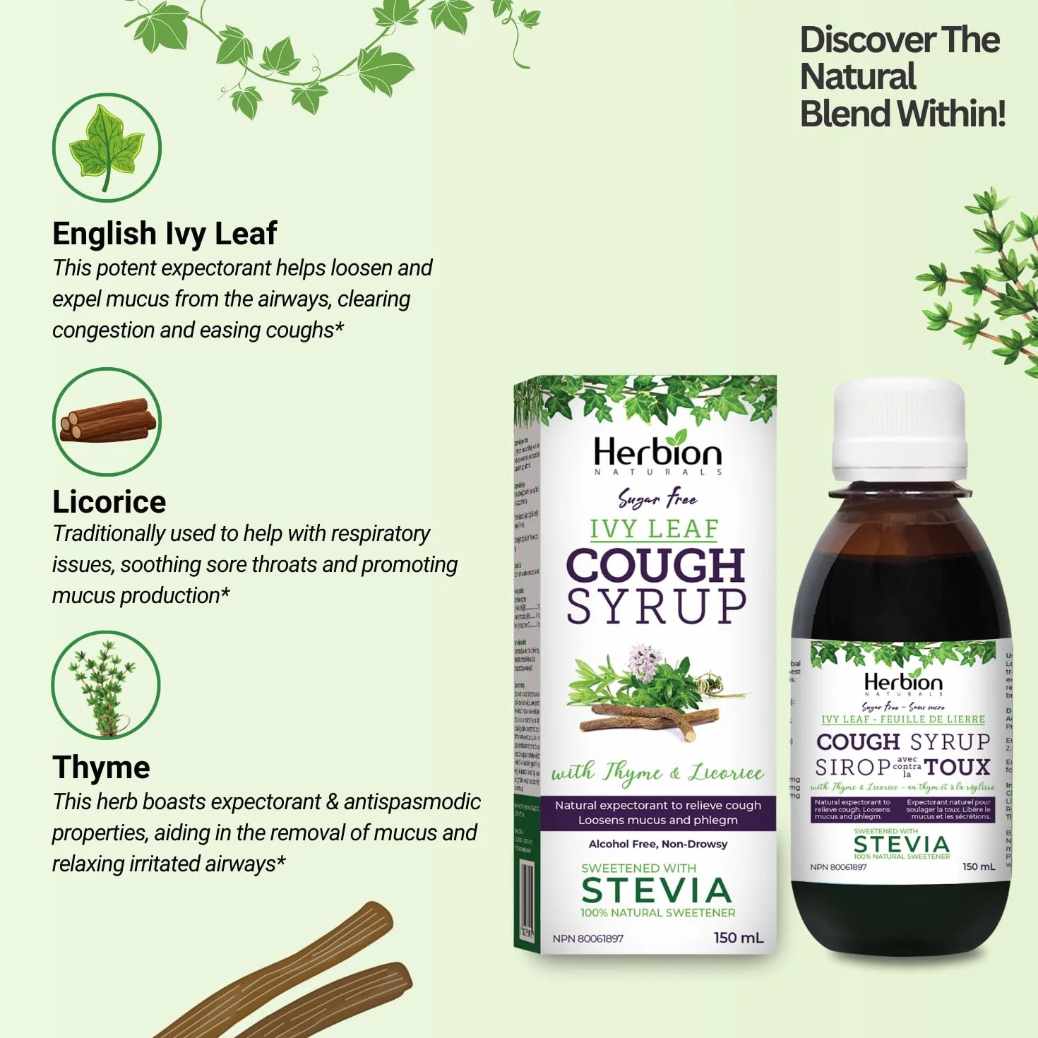 Herbion Natural Syrup tymiankowy syrop na kaszel 150 ml dla dorosłych i dzieci od 4 lat