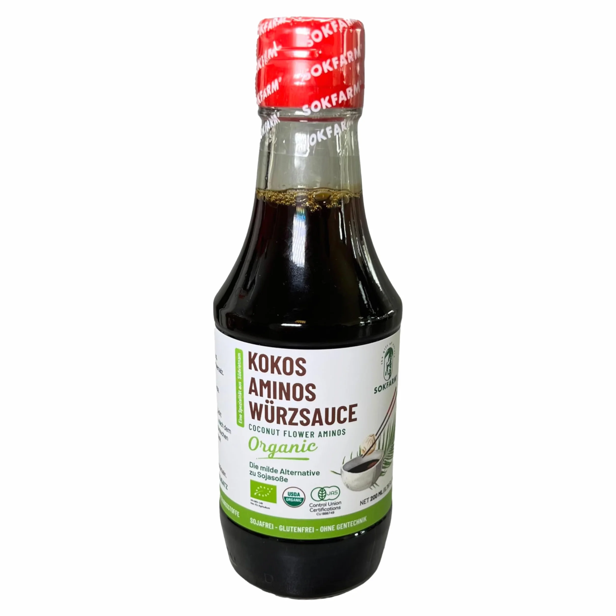 MOIN VIETNAM 1 sos kokosowy z przyprawami aminosowymi, organiczny, wegański, alternatywa dla sosu sojowego, bezglutenowy, sojowy, butelka 200 ml