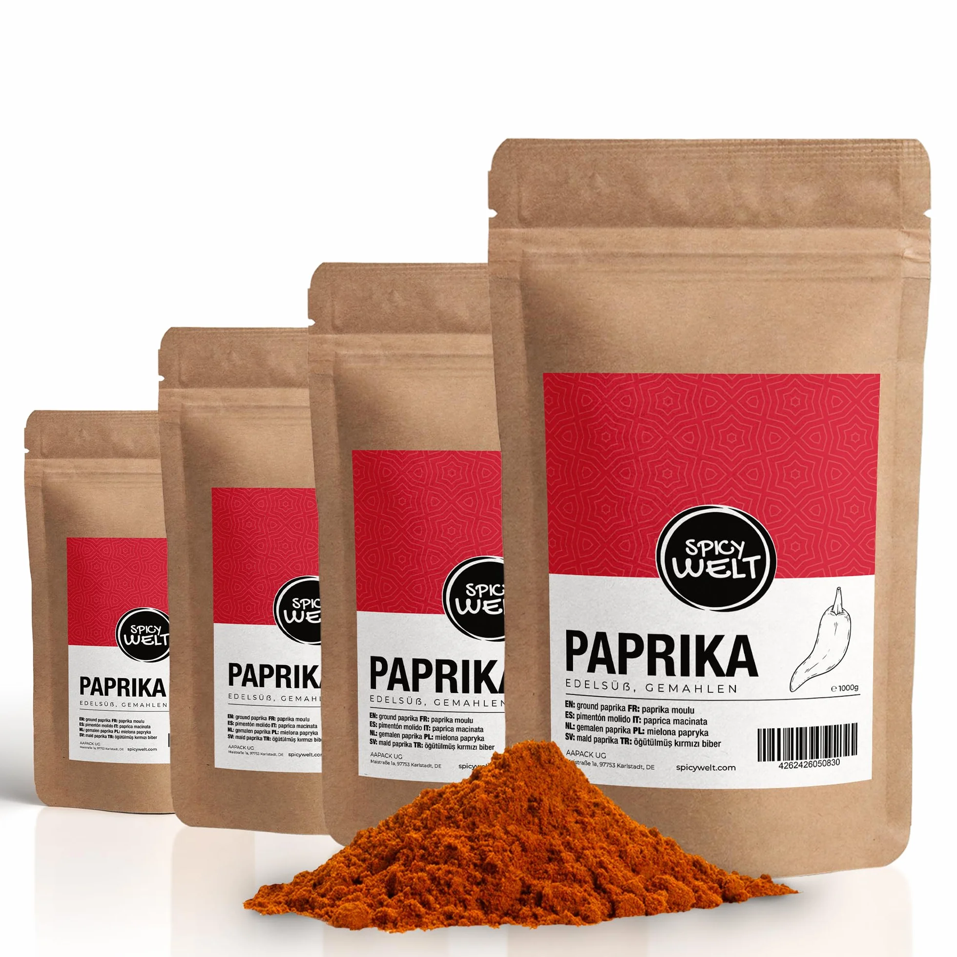 Spicy Welt Słodka Papryka Mielona (100g) – Mielona Czerwona Papryka do Gulaszu, Leczo, Ryby po Grecku, Zup, Sosów & Marynat | Łagodna, Owocowa, Aromatyczna | 100% Naturalna, Bez Dodatków