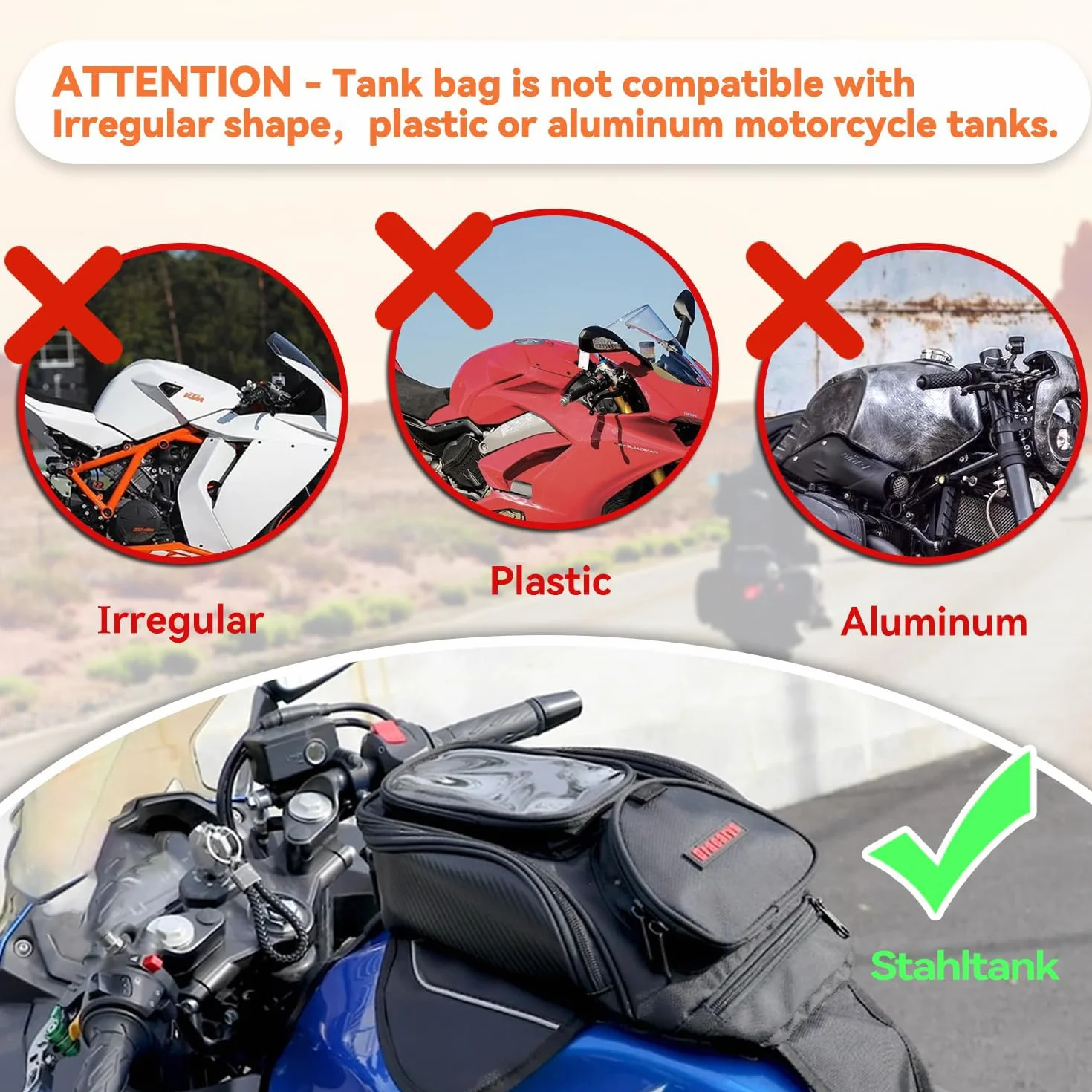 Magnetyczna torba motocyklowa na zbiornik wodoodporna czarna Oxford