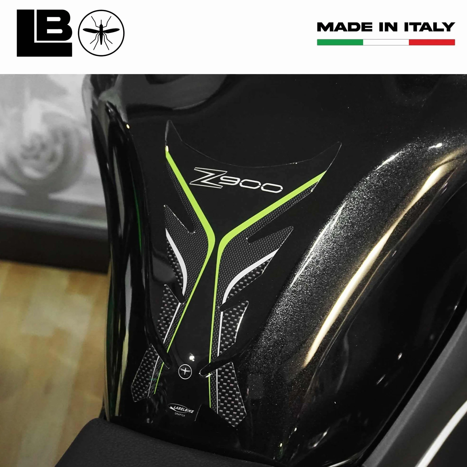 labelbike - Naklejka na Zbiornik paliwa 3D z żywicy do Dekoracji i Ochrony Zbiornika Motocykla kompatybilna z KAWASAKI Z900