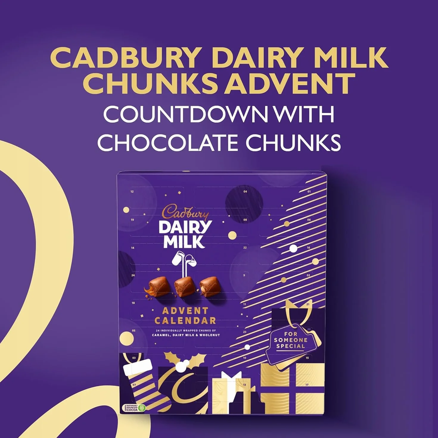 Cadbury Dairy Milk Chocolate Chunks kalendarz adwentowy, 258 g