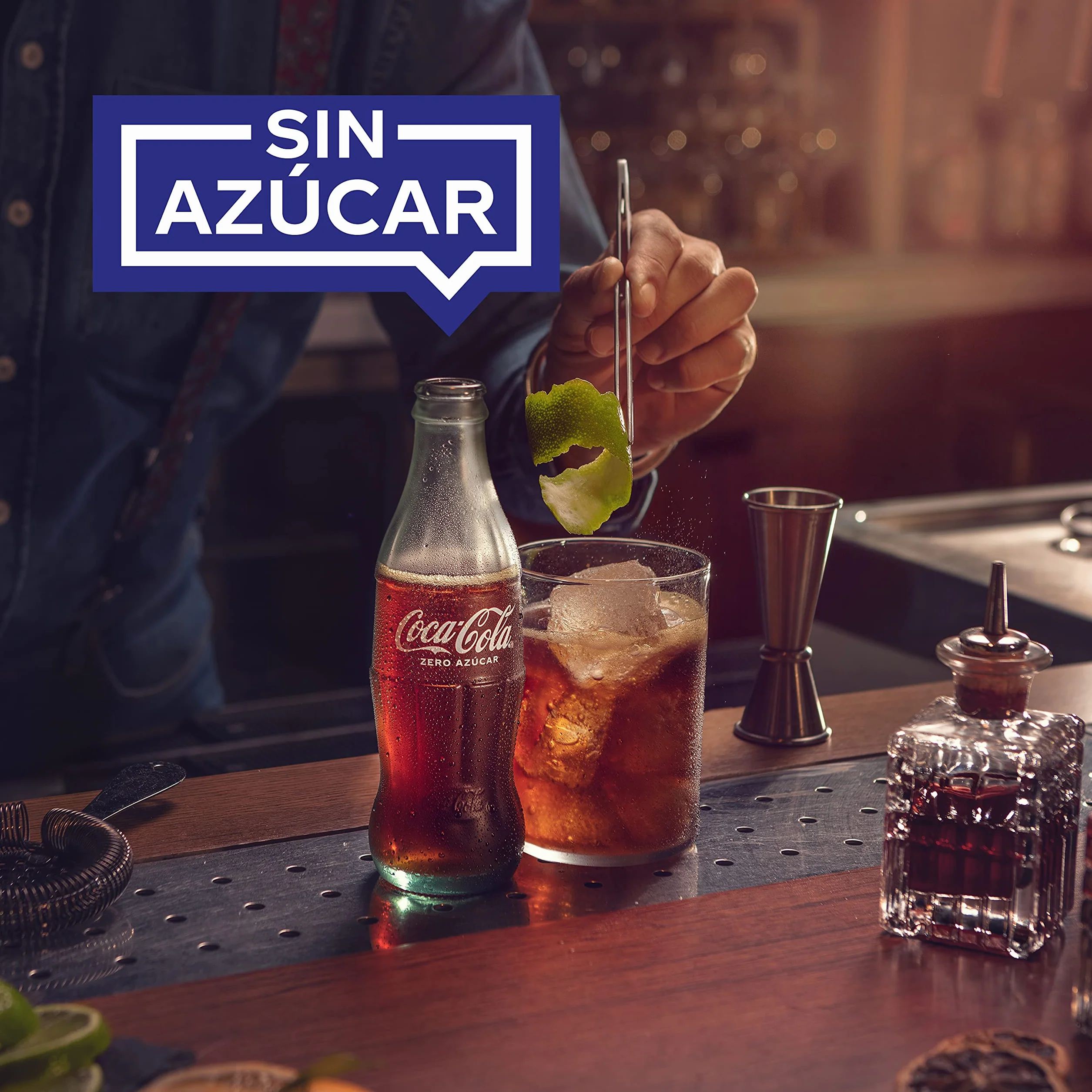 Coca -Cola Zero Azúcar - Cola läsk utan socker, utan kalorier - Förpackning med 4 glasflaskor 200 ml