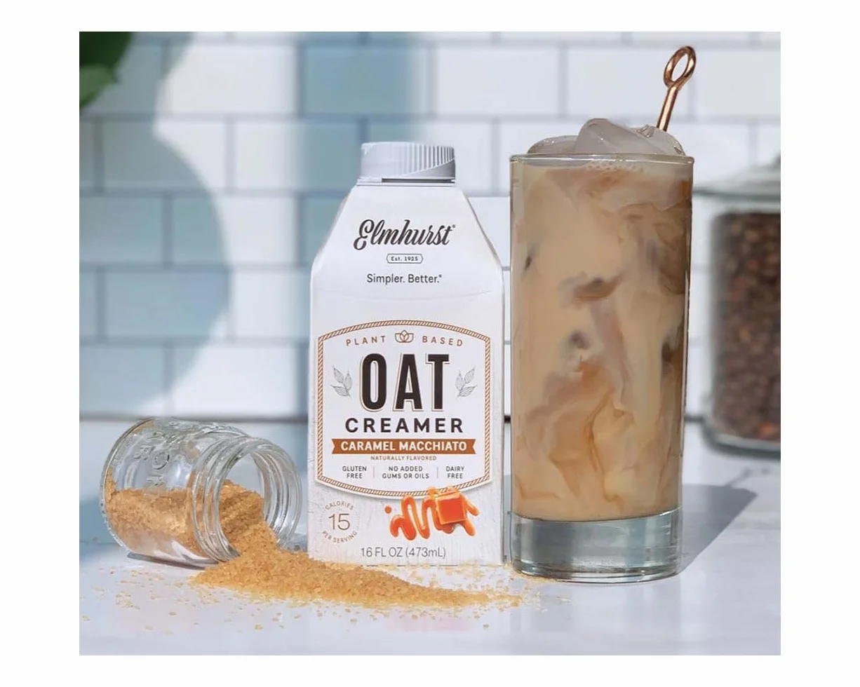 Elmhurst 1925 Caramel Macchiato Oat Creamer – Wegańska śmietanka o smaku karmelu – 473 ml